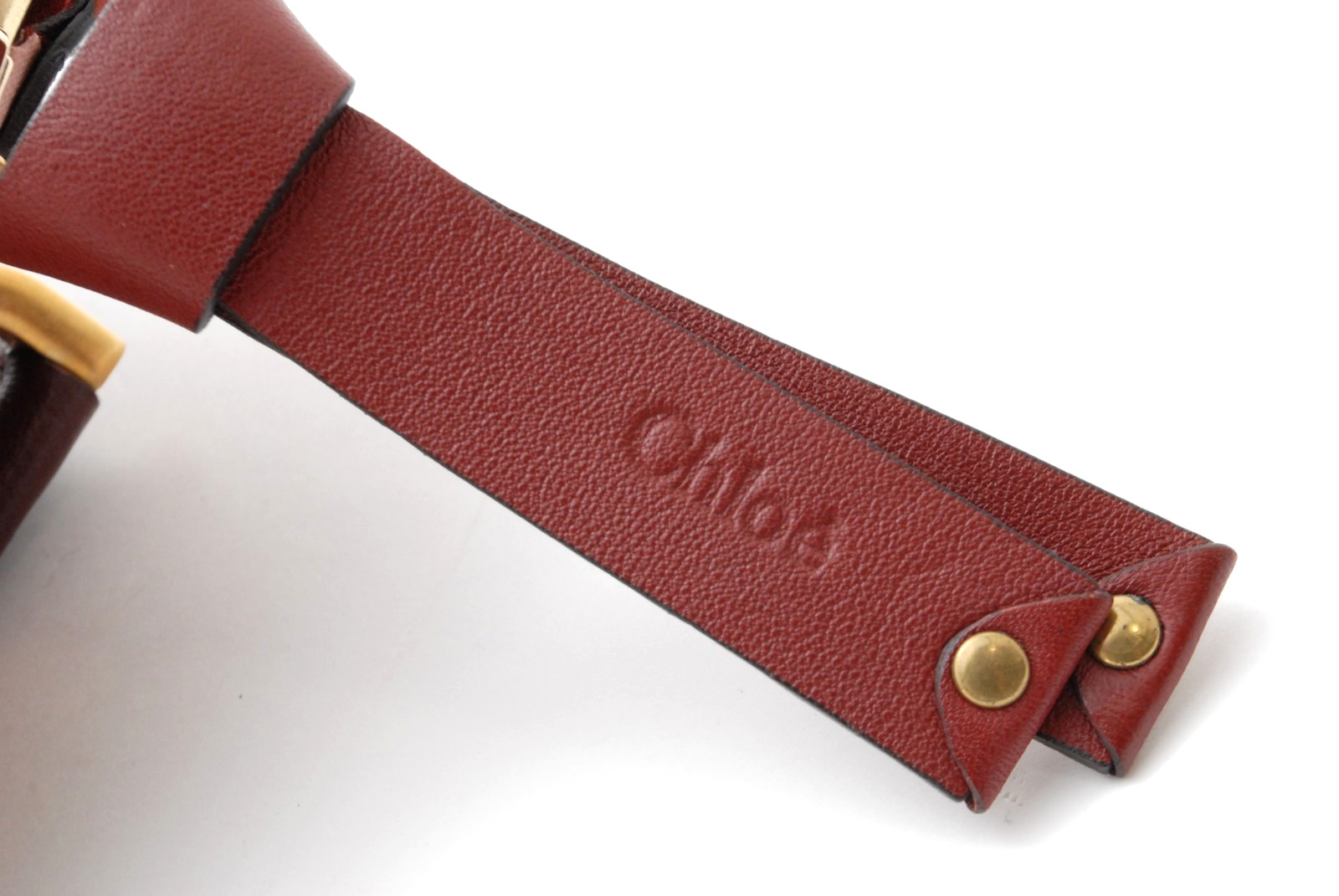 Chloe Marcie Shoulder Hand Bag Leather Red