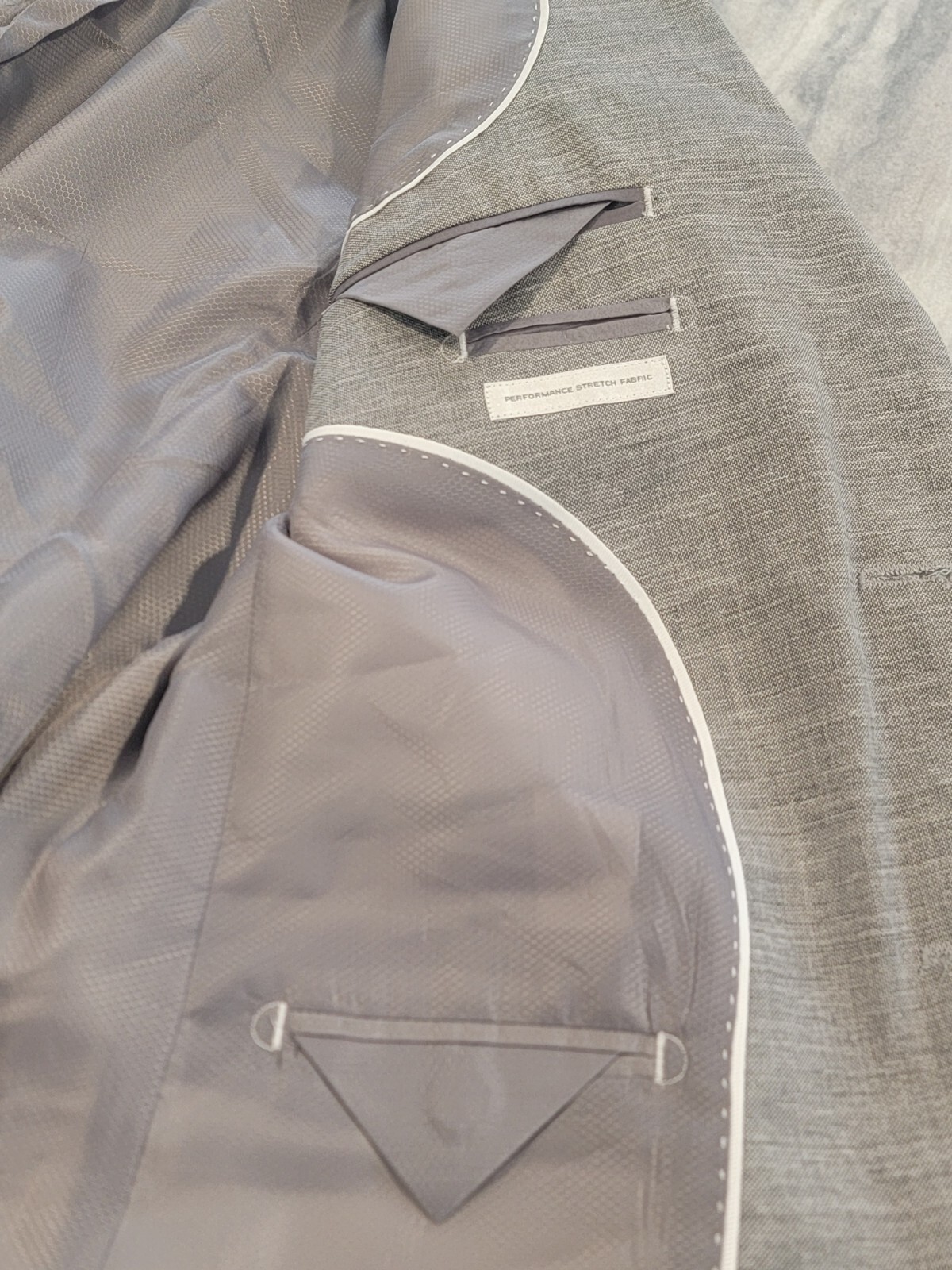 42L Men’s Lineage Blazer Light Gray Lightweight 2 Button Polyl Blend Sport Coat