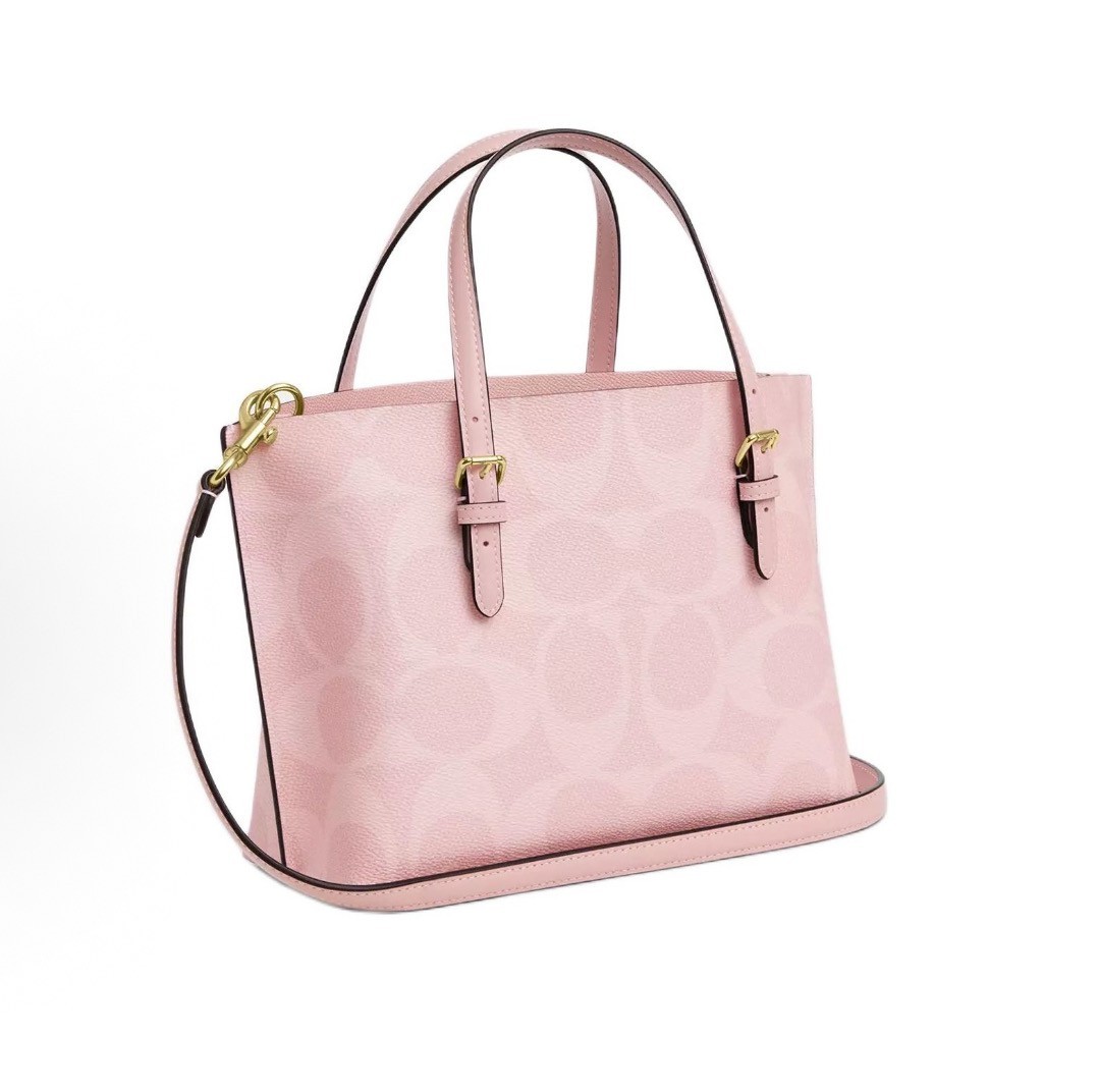 COACH CAL50 Molly Tote Bag 25 Signature Canvas Powder Pink Crossbody New Outlet