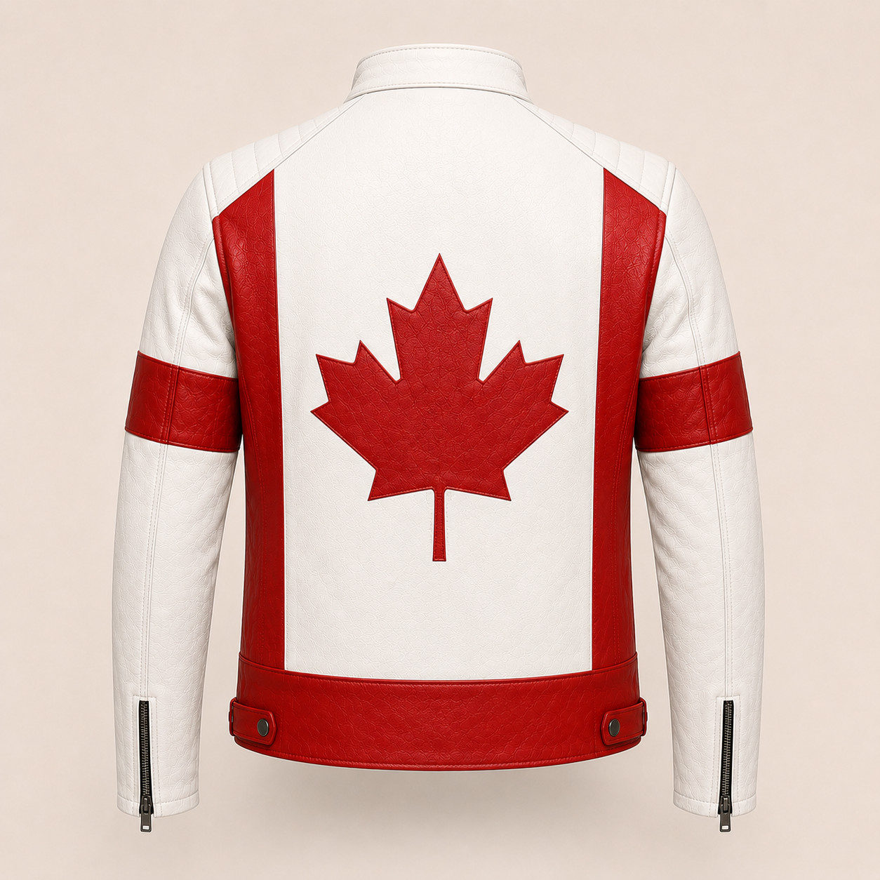 Canada Flag Leather Jacket, Union Jack Leather Coat, Men Women Vintage