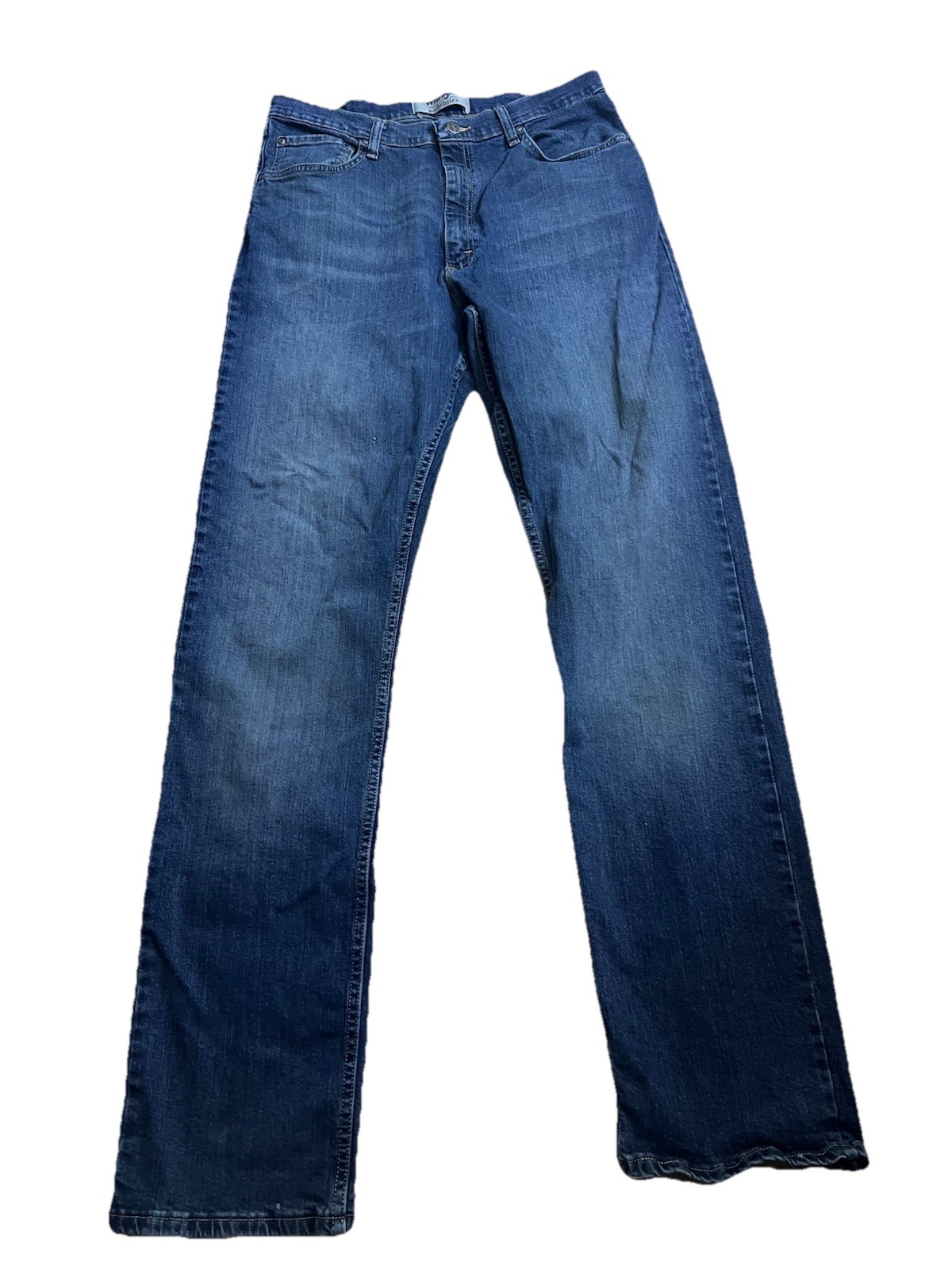 Wrangler Authentics Mens Jeans W34X36 Blue Stretch Denim Straight Fit