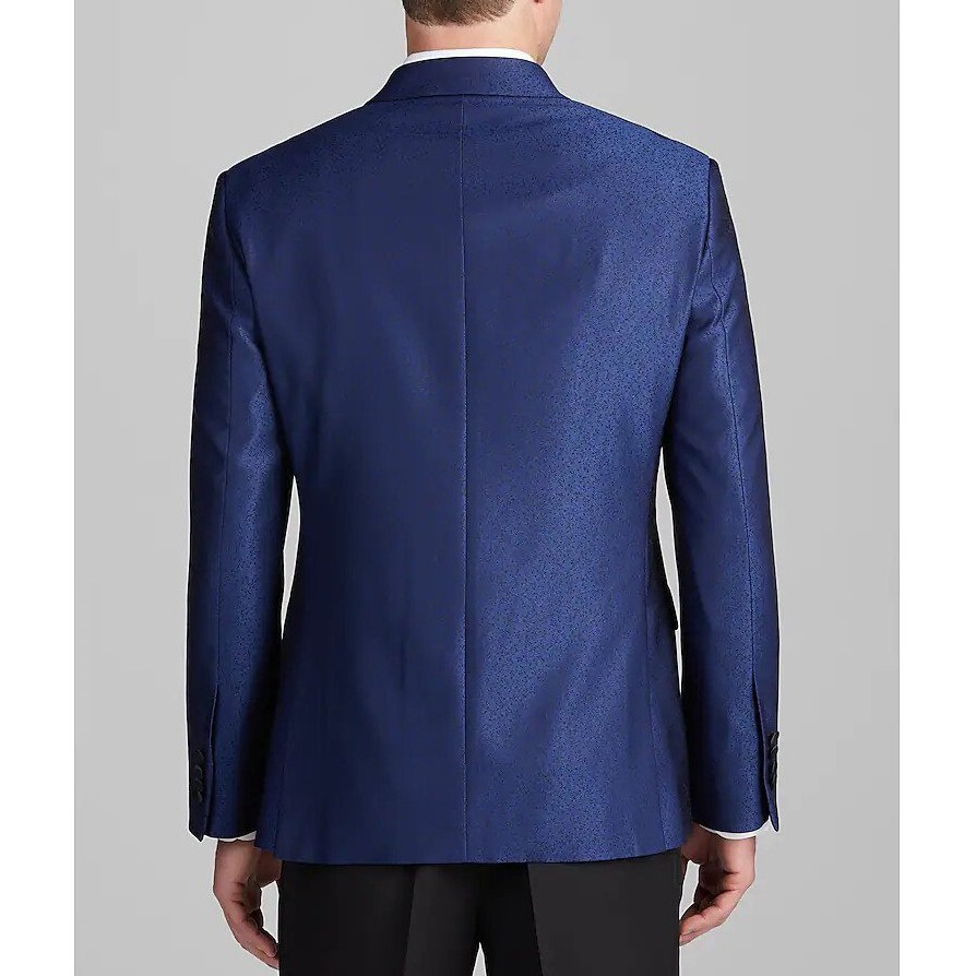 JOS A BANK Jacquard Dinner Jacket Satin Shawl Lapel Blazer 44L C080654