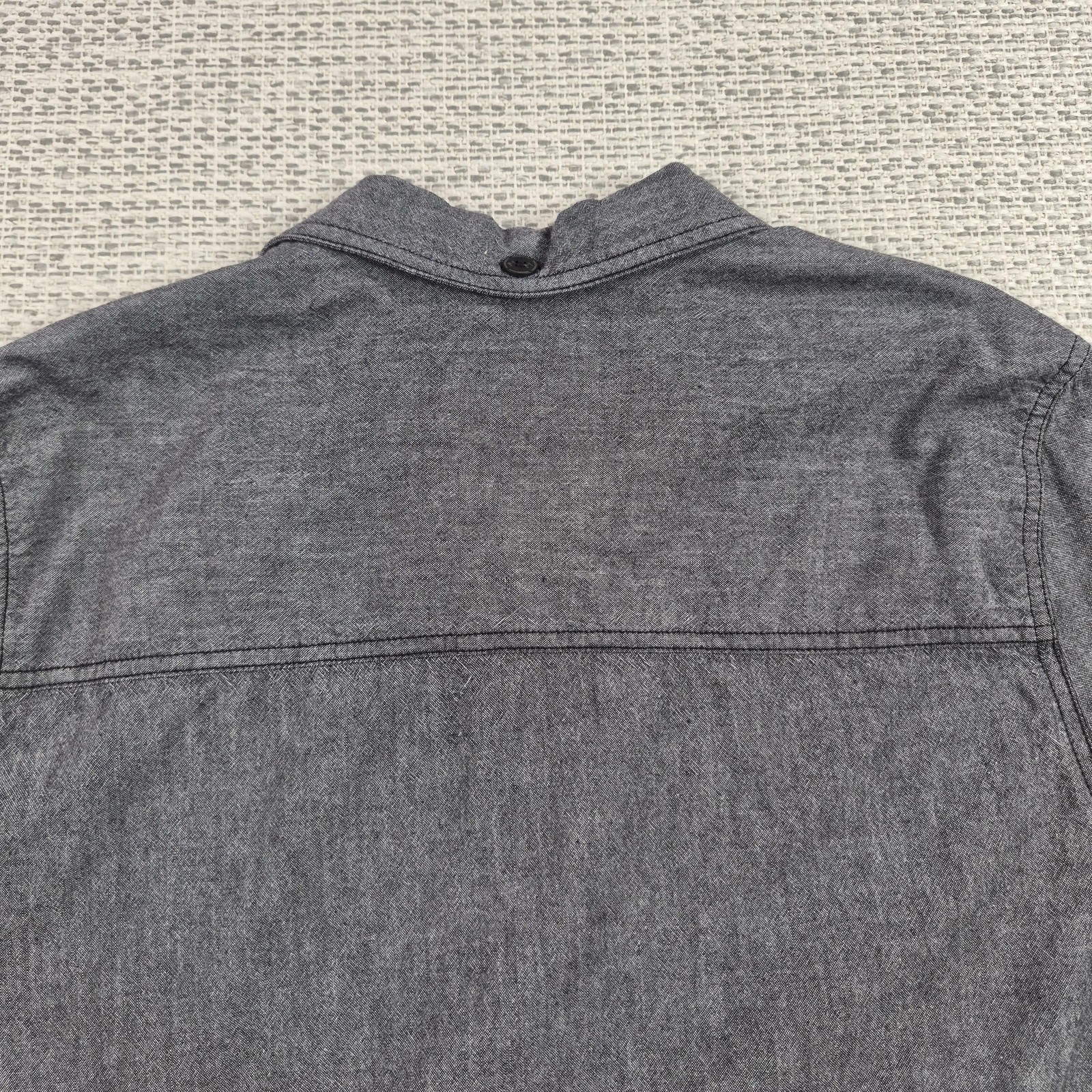 Metal Mulisha Button Up Shirt Mens Large Gray Herringbone Long Sleeve Casual