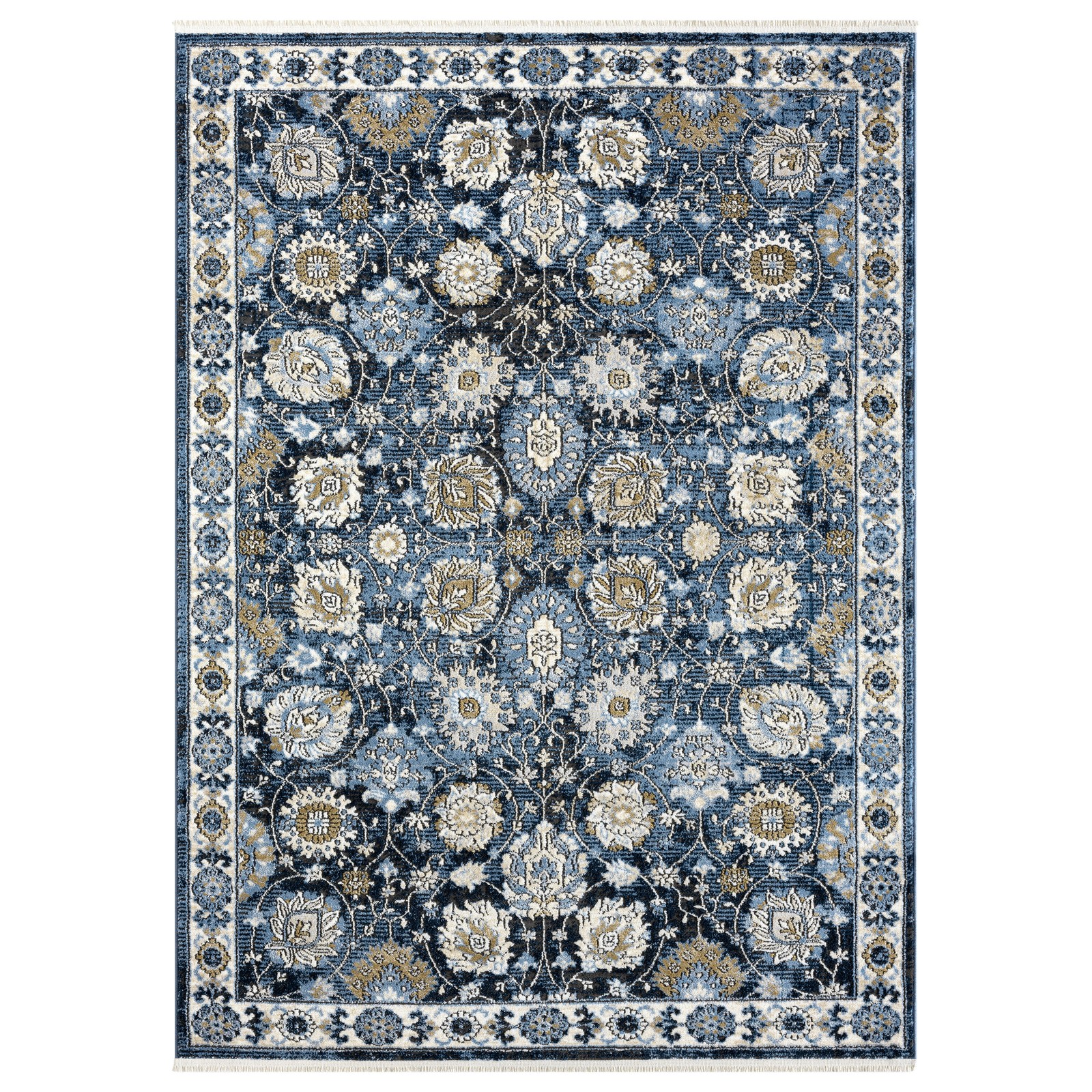 allen + roth Blue Garden 8 x 10 (ft) Loomed Polypropylene Blue Rectangular|16931