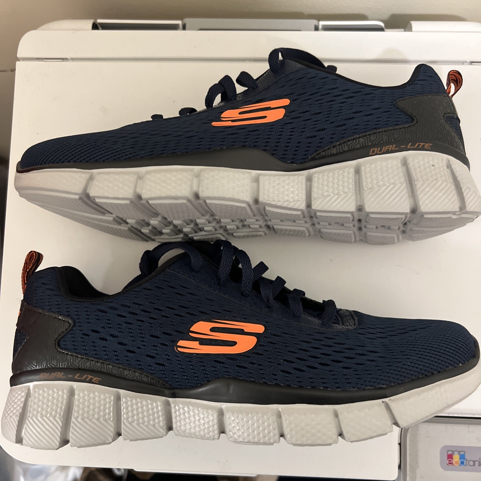 SKECHERS DUAL-LITE Navy Relax Fit Memory Foam Athletic Shoes 51529 Men’s Size 8