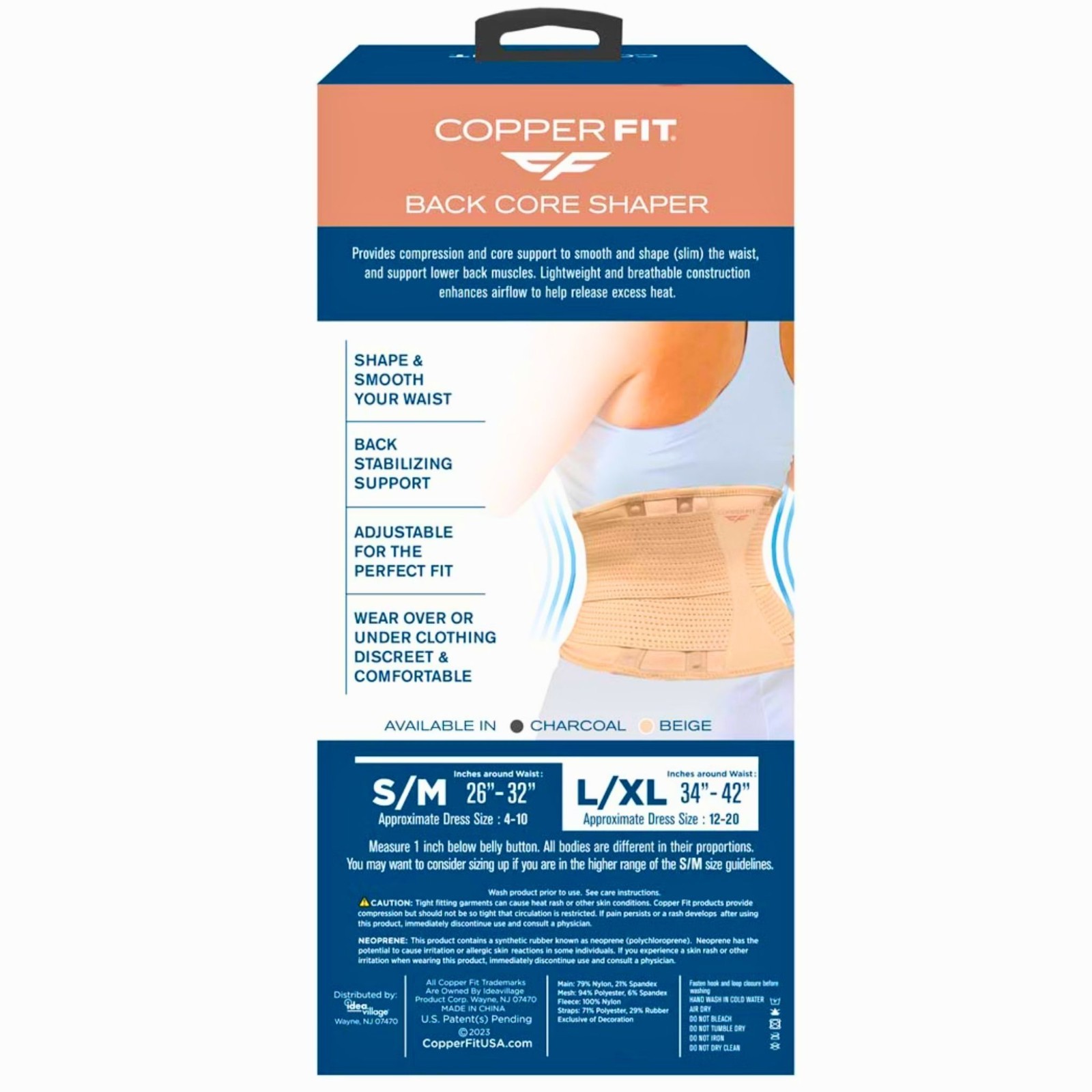 Copper Fit Core Shaper Beige L/XL (34″-42″) – 1 Pack – New
