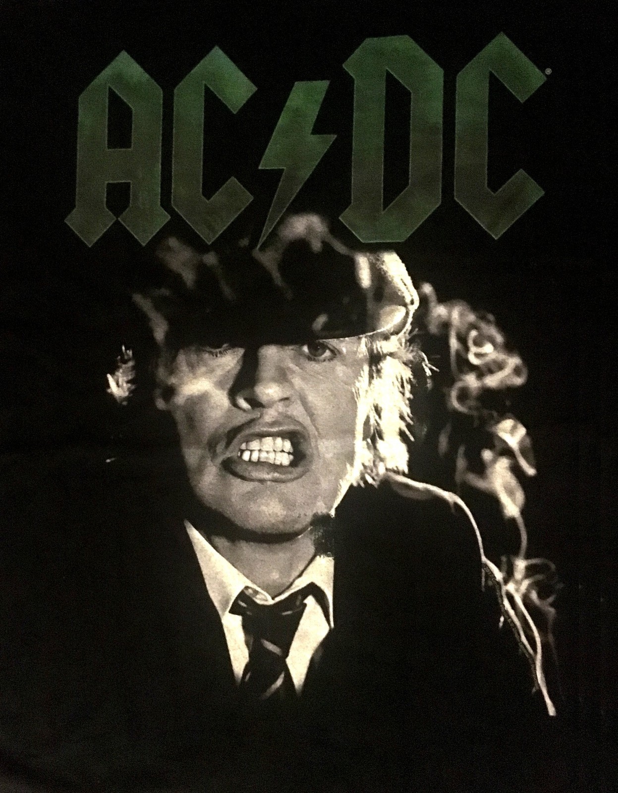 AC/DC cd lgo ANGUS YOUNG GROWL Official Black SHIRT Size LRG new