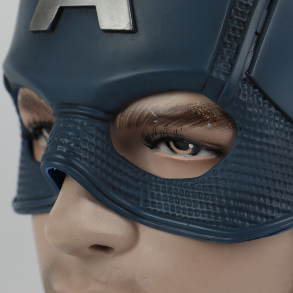 Avengers Captain America Helmet Cosplay Superhero Half Head Mask Soft PVC Helmet