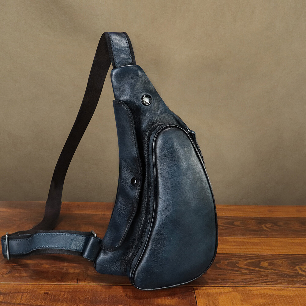Genuine Leather Sling Bag for Women Men Sling Backpack Purses Crossbody Bag