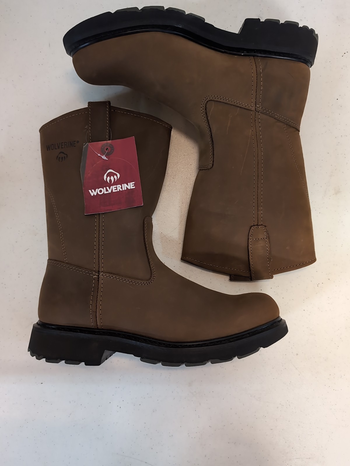 NEW Wolverine Wellington Work Boots Men’s SIZE 9.5 M Brown Leather NWT, IOB