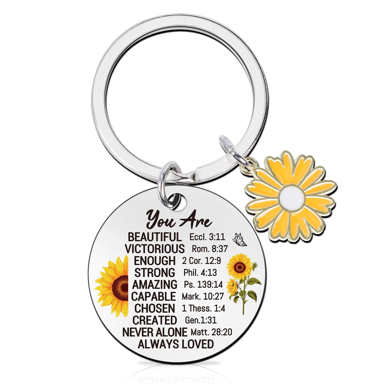 2 inches (W) x 3.5 (L) x 0.6 (H), Round Shape Sunflower Charm 01