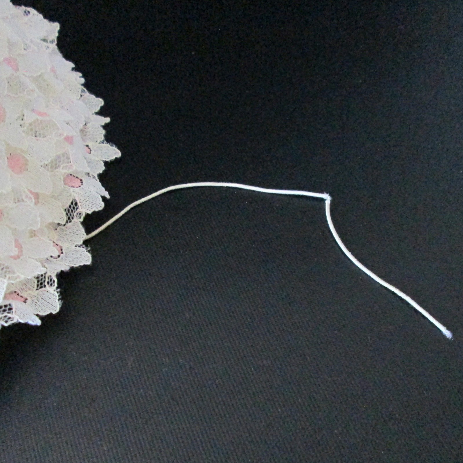 Vintage Lace Ruffle Pillbox Hat Ribbon Roses Grosgrain Ribbon Wedding Church