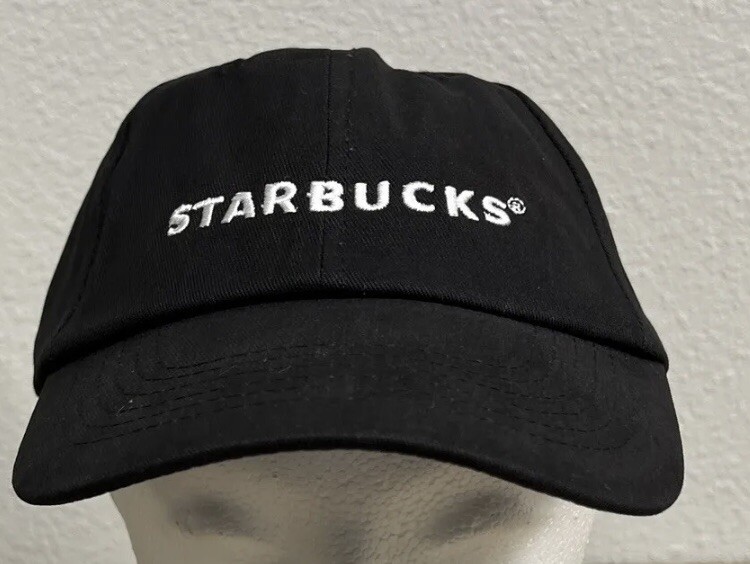NEW Starbucks Coffee Employee Worker Hat Uniform Black Cap Strapback Job Cap