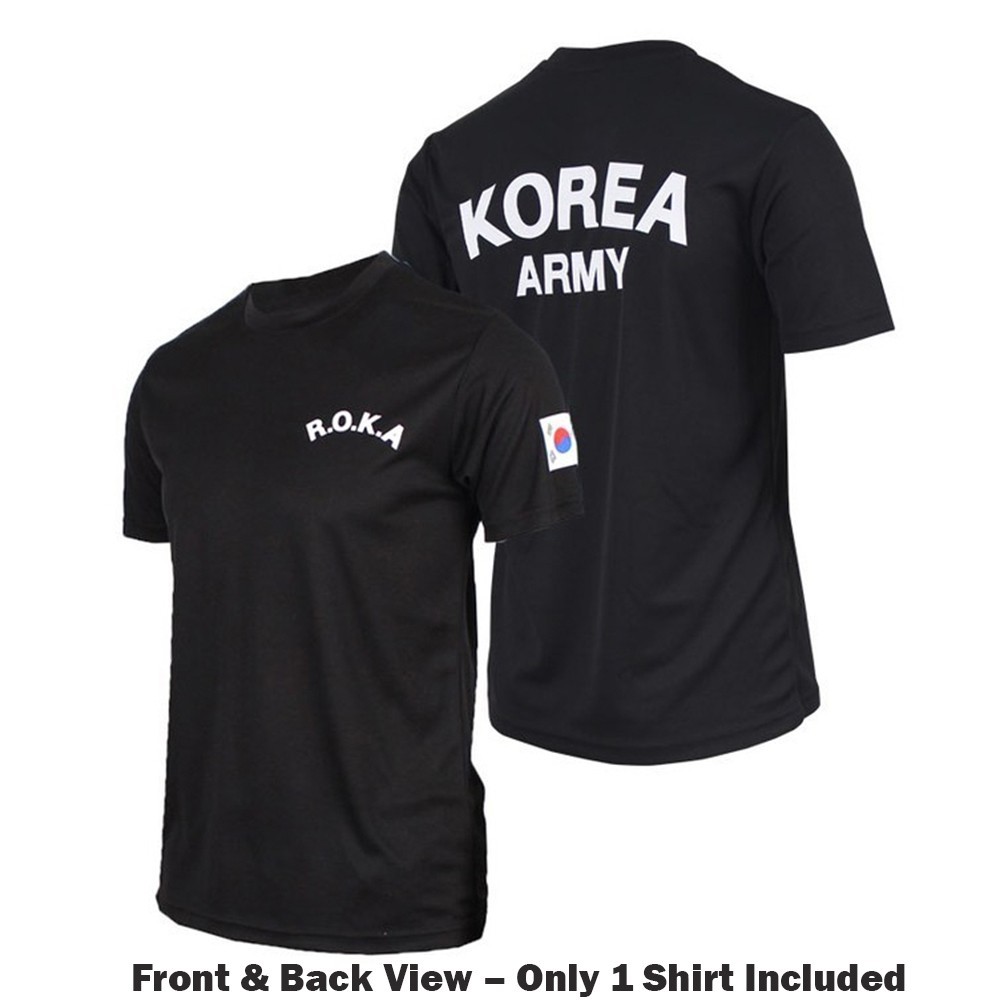KOREA Army T-Shirt (R.O.K.A) | ROCATI Cool Dry Black Tee | S–4XL