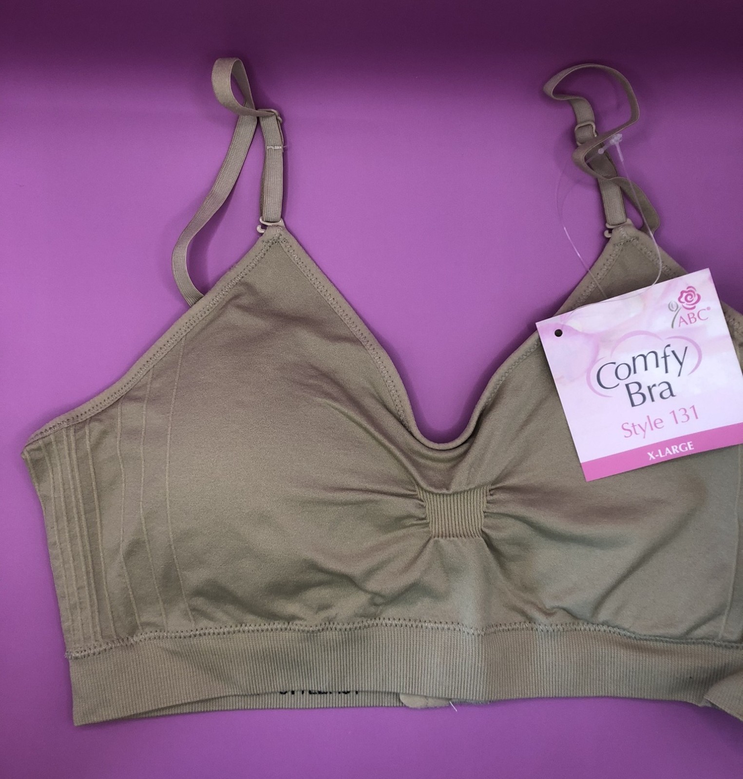 NWT #131 Leisure “Comfy Classic” Seamless Pocketed Mastectomy, Non-wire bra 1x
