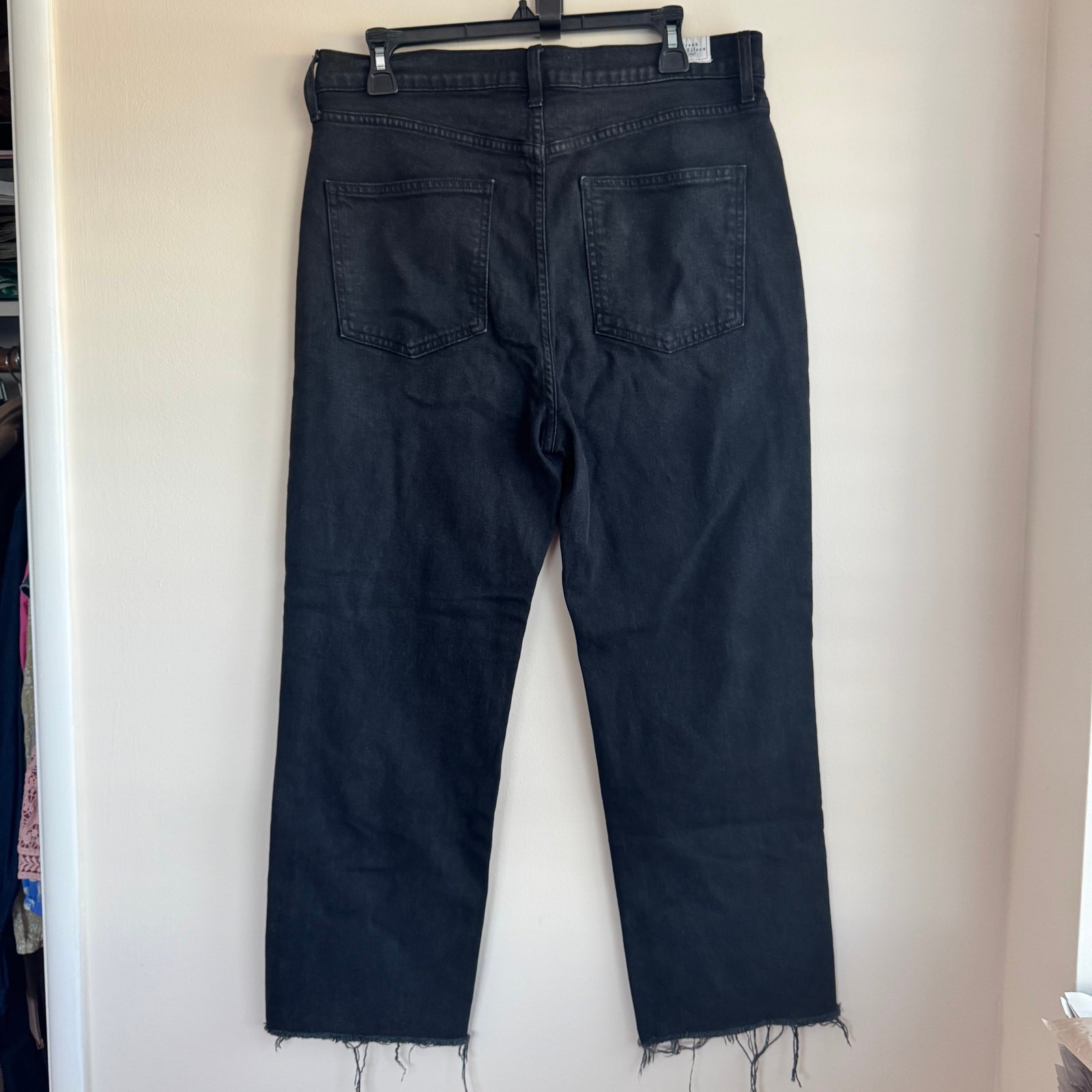 Frank & Eileen Denim Monaghan Raw Hem Jeans Black Sz 32