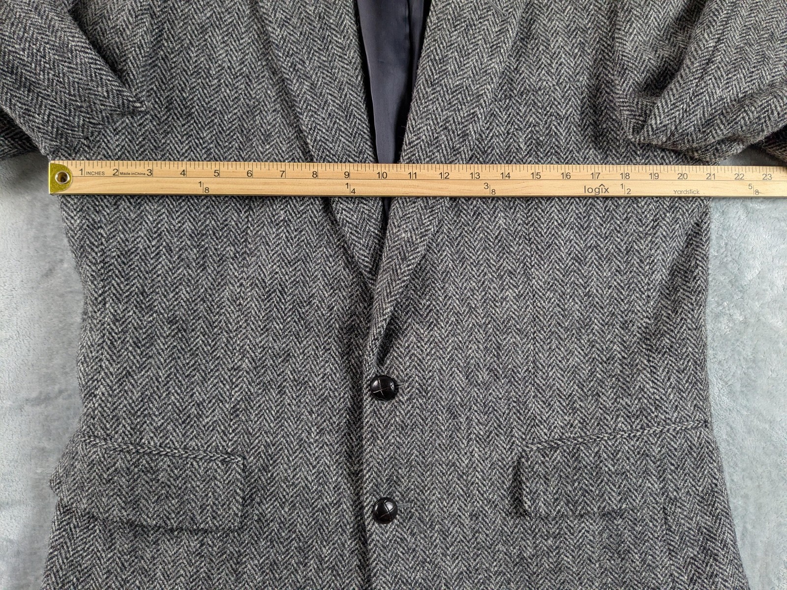 Harris Tweed Blazer Mens 40 Regular Herringbone Scotland Wool Sport Coat READ