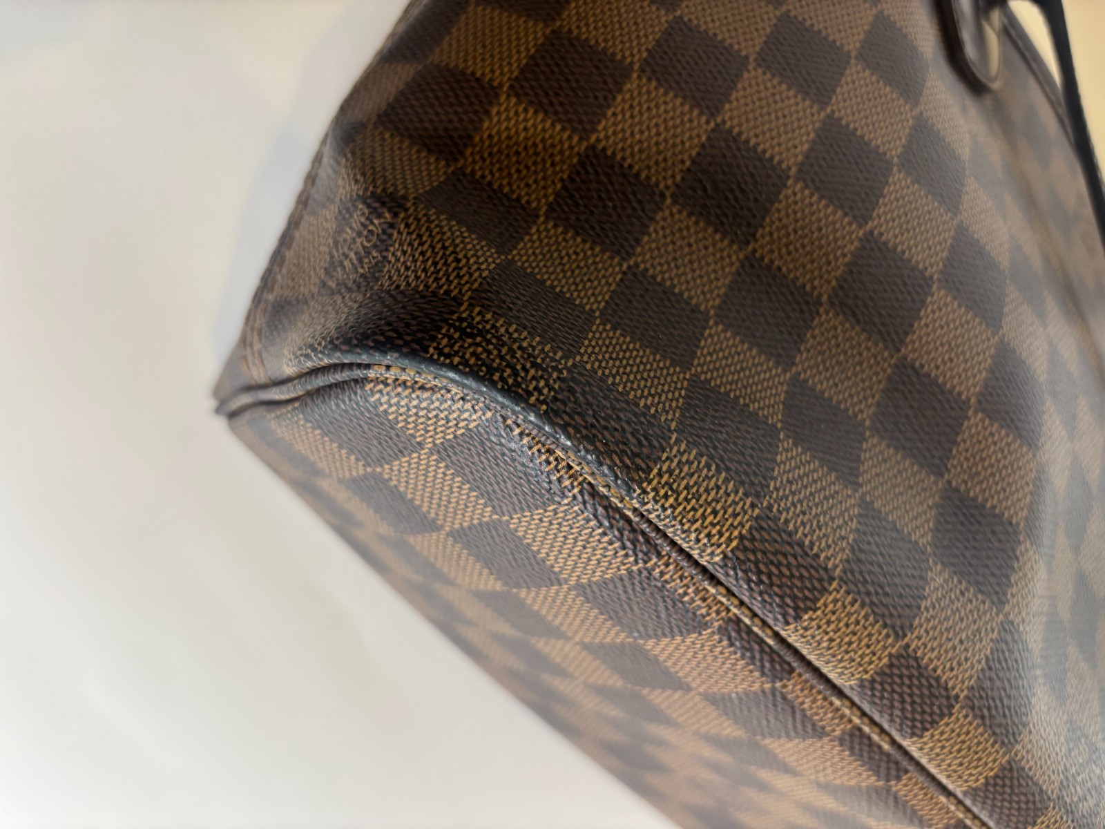 LOUIS VUITTON Neverfull PM Damier Ebene Canvas Brown Tote Bag N51109 Authentic