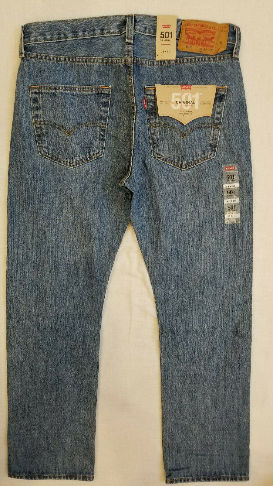Levis 501 Original Fit Mens Jeans Medium Stonewash 31,32,33,34,36,38,40 #0193