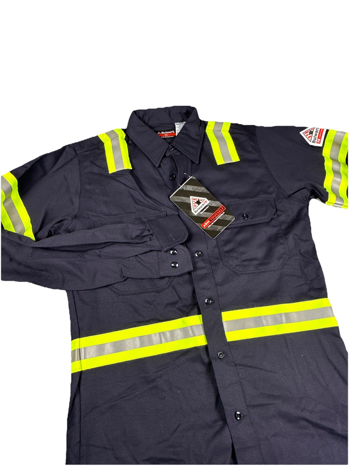 Mens Bulwark FR Cat2 2112 Flame Resistant Hi Vis Reflective Work Shirt S-RG