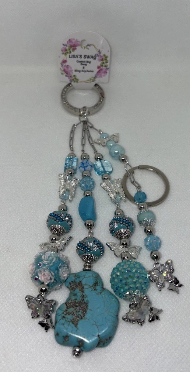 Handmade✨Purse Bling ✨Beaded Bag Charm ✨Keychain✨Bag Swag ✨Handbag Jewelry✨NWT