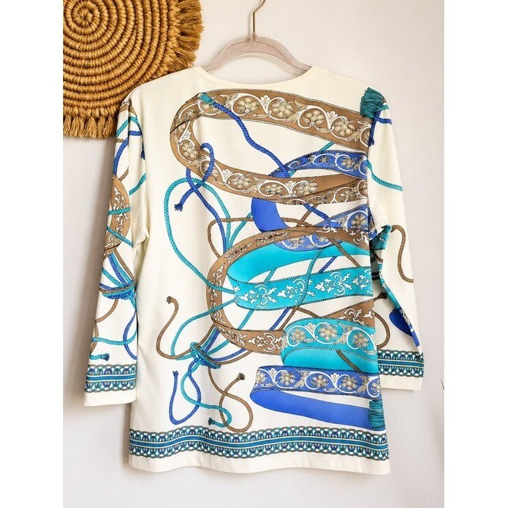 J. McLaughlin NEW Whiltshire Signature Catalina Cloth Equestrian Print Top SZ XL