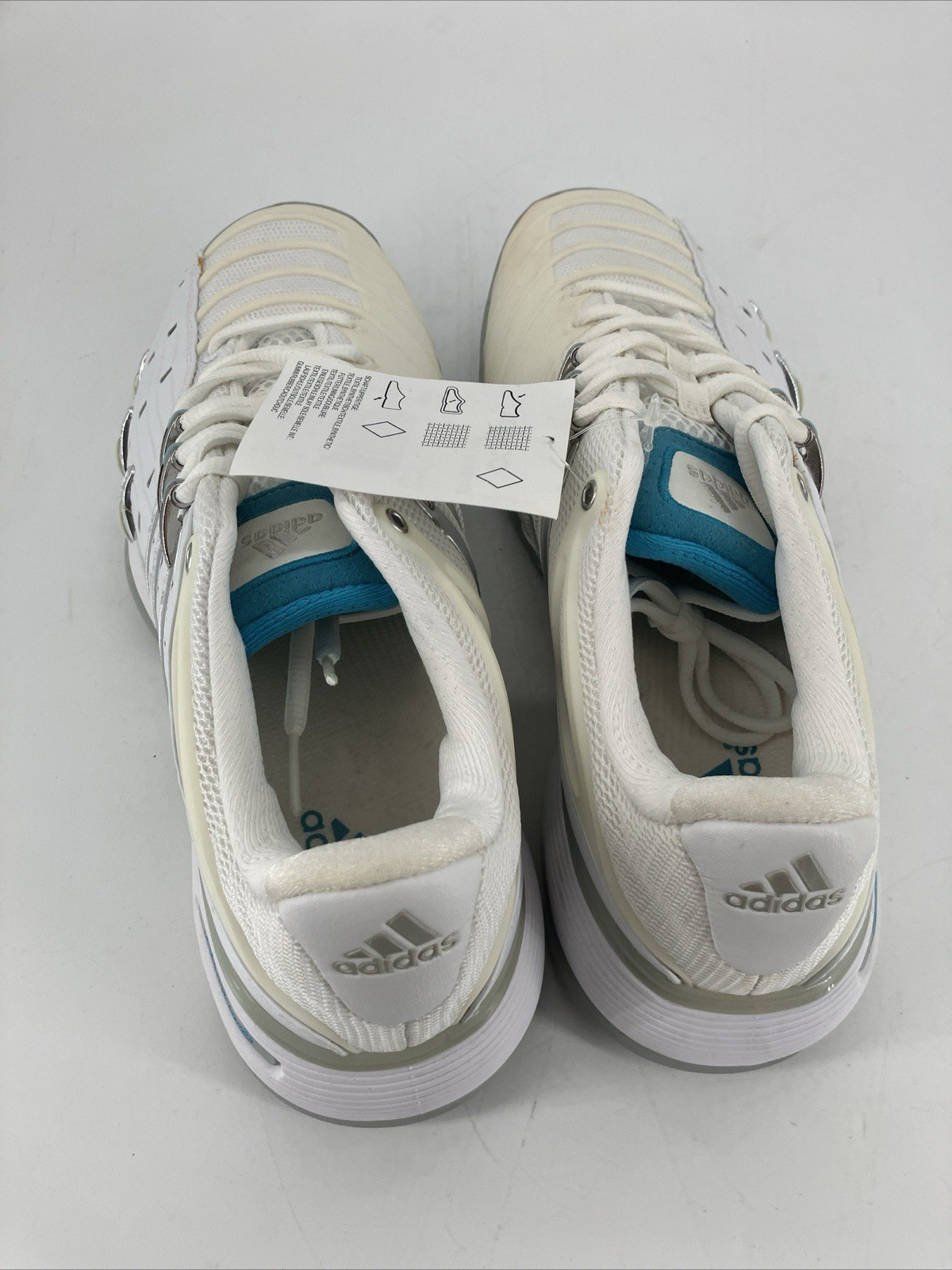 Womens Size 9.5 Adidas Barricade V Classic Tennis Shoes White Blue Ships Fast