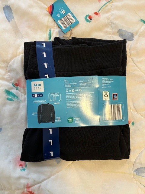 Aldi Gear logo Pullover Sweatshirt Black crew neck Unisex Men’s Large 2026 NWT