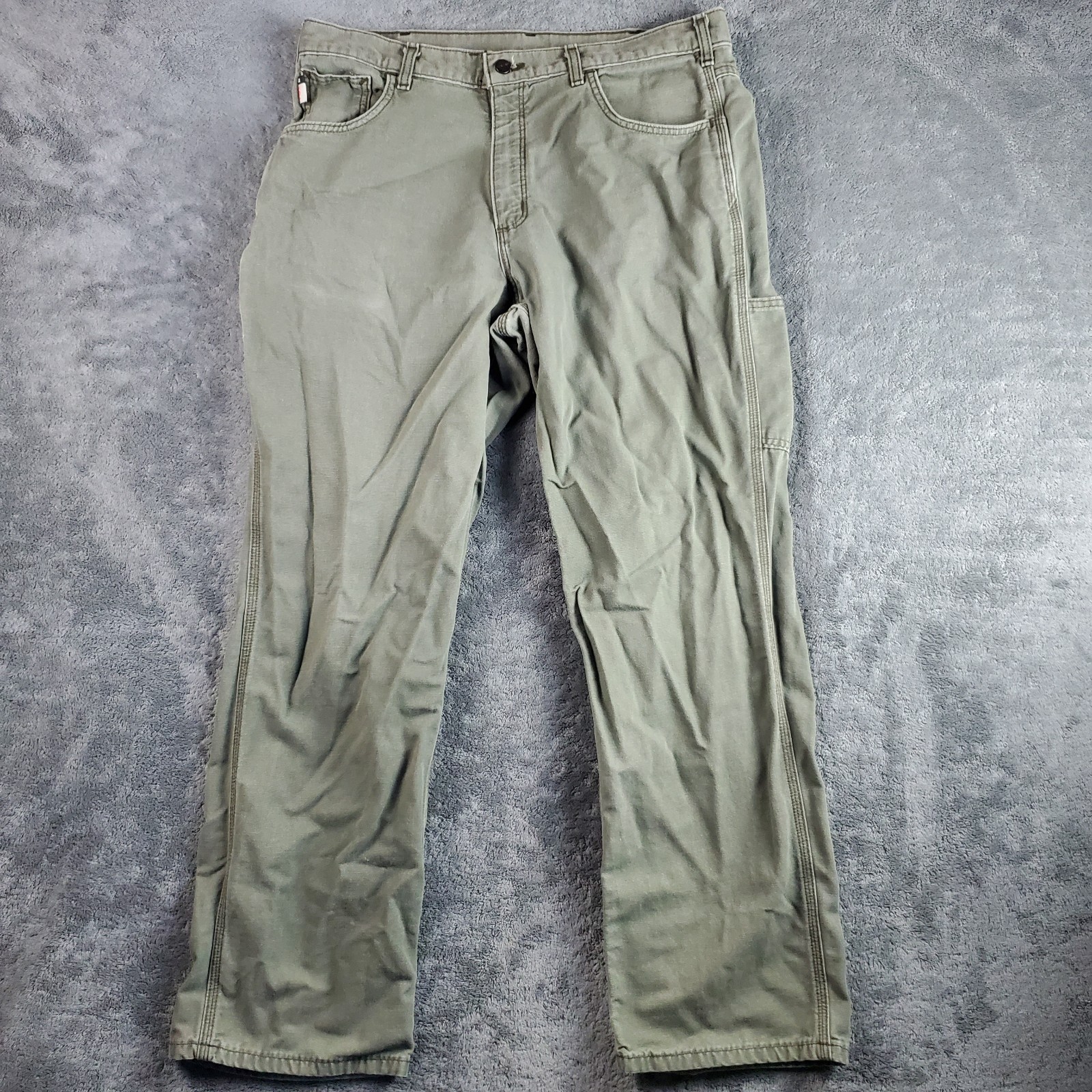 Carhartt Pants Mens 36×32 Green FR Flame Resistant Work Utility FRB159-MOS