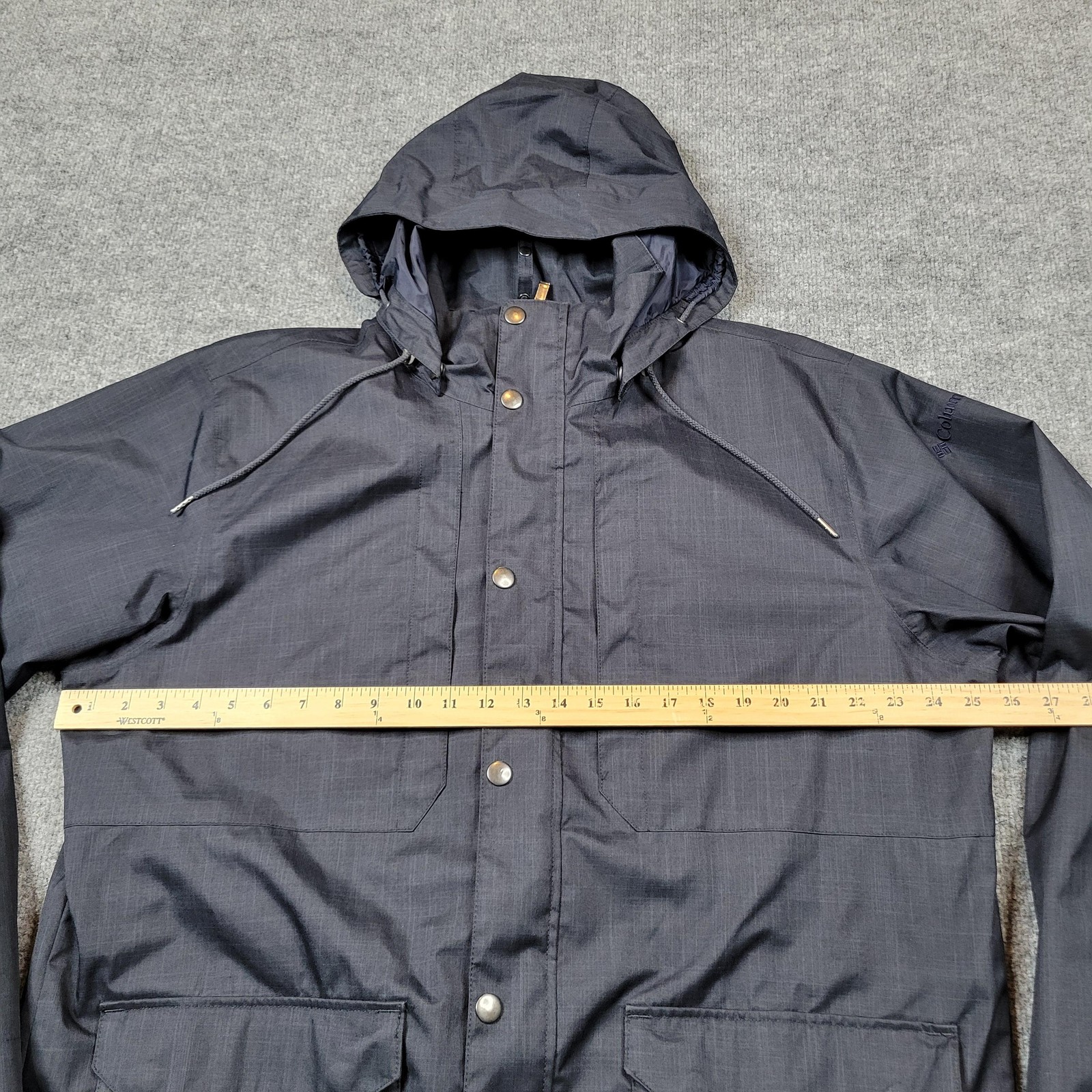 Columbia Jacket Mens Large Blue OmniTech Waterproof Hooded Coat Parka Shell Top