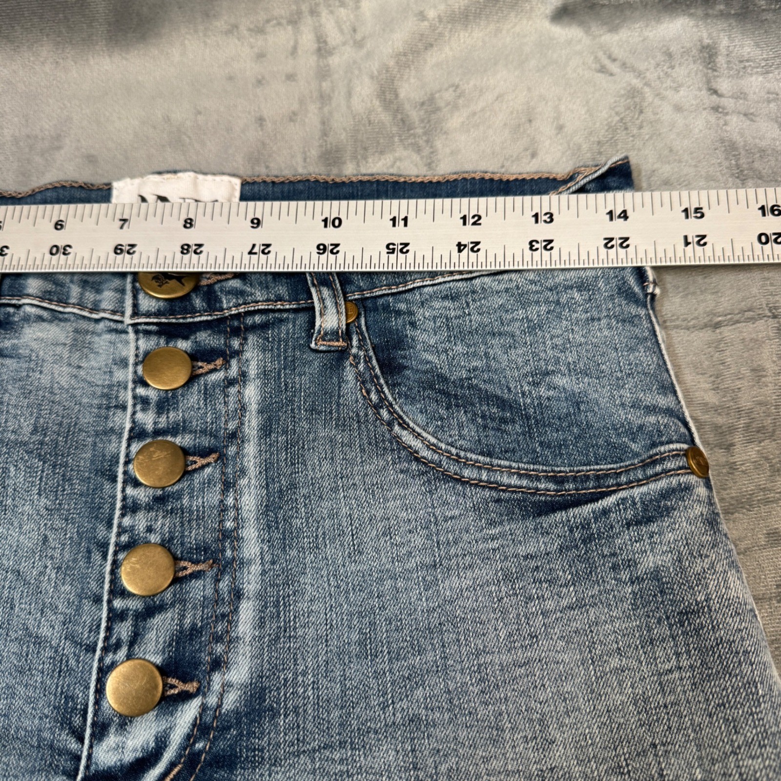 One Teaspoon Womens Denim Shorts 26 Blue Button Fly Frayed Lovers Boho Stretch