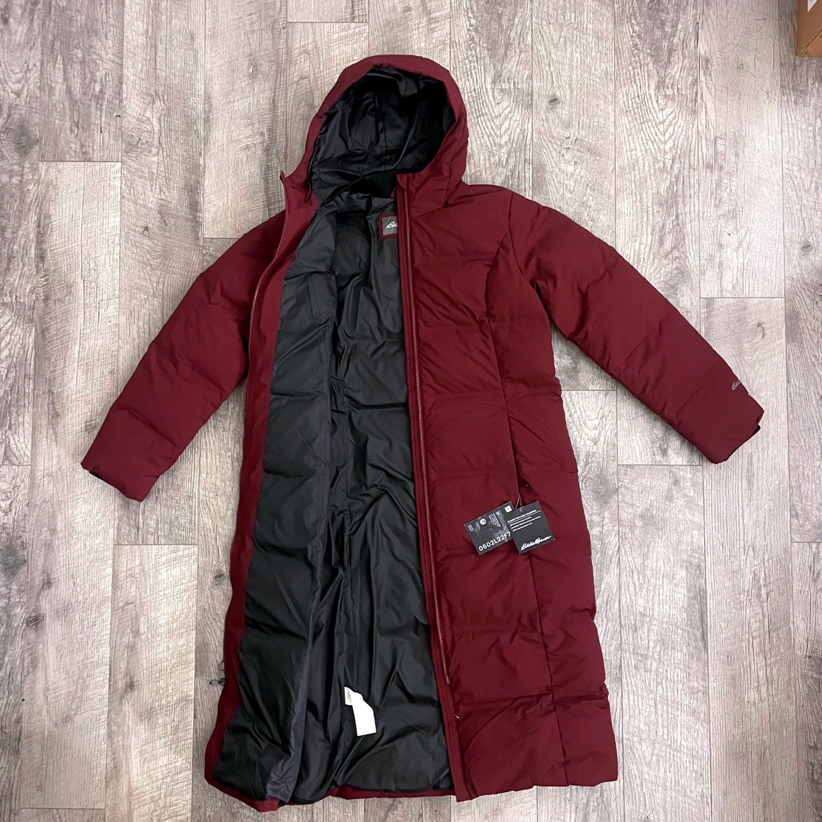 Eddie Bauer Glacier Peak Seam-Sealed Down Parka Burgundy 650 Puffer Jacket L