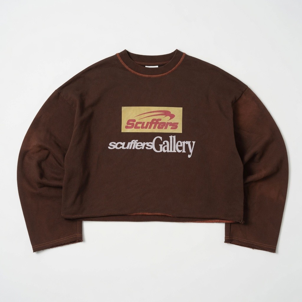 Scuffers Cropped Hoodie Sweatshirt Medium Pullover Streetwear Outdoor Y2K