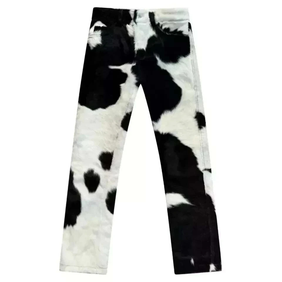 Genuine Cowhide Mens Leather Pants | Natural Hair-On Cow Skin Western Style Pant