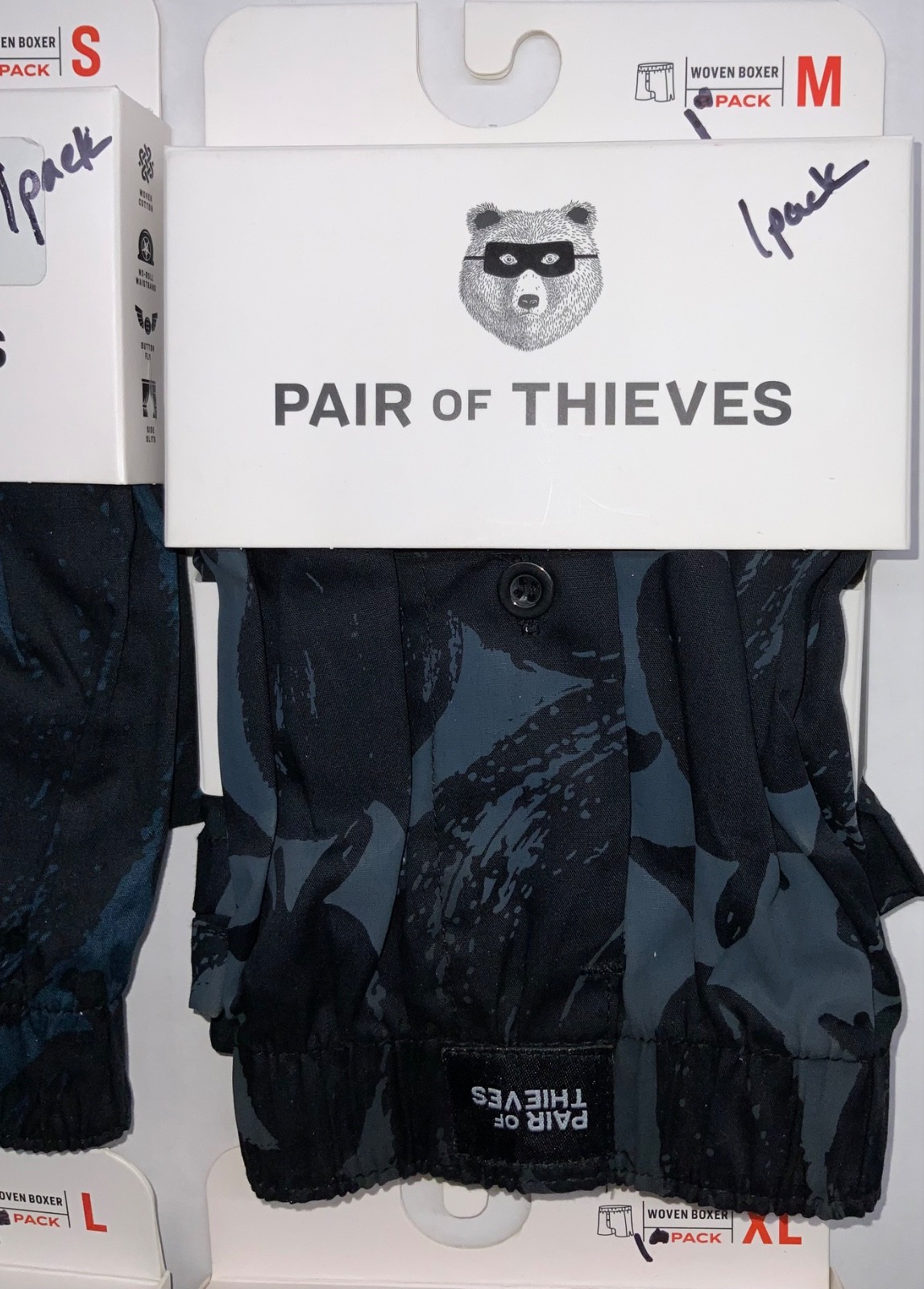 S M L XL SINGLE PACKS Pair Of Thieves WOVEN BOXERS The most fitting 100% Cotton