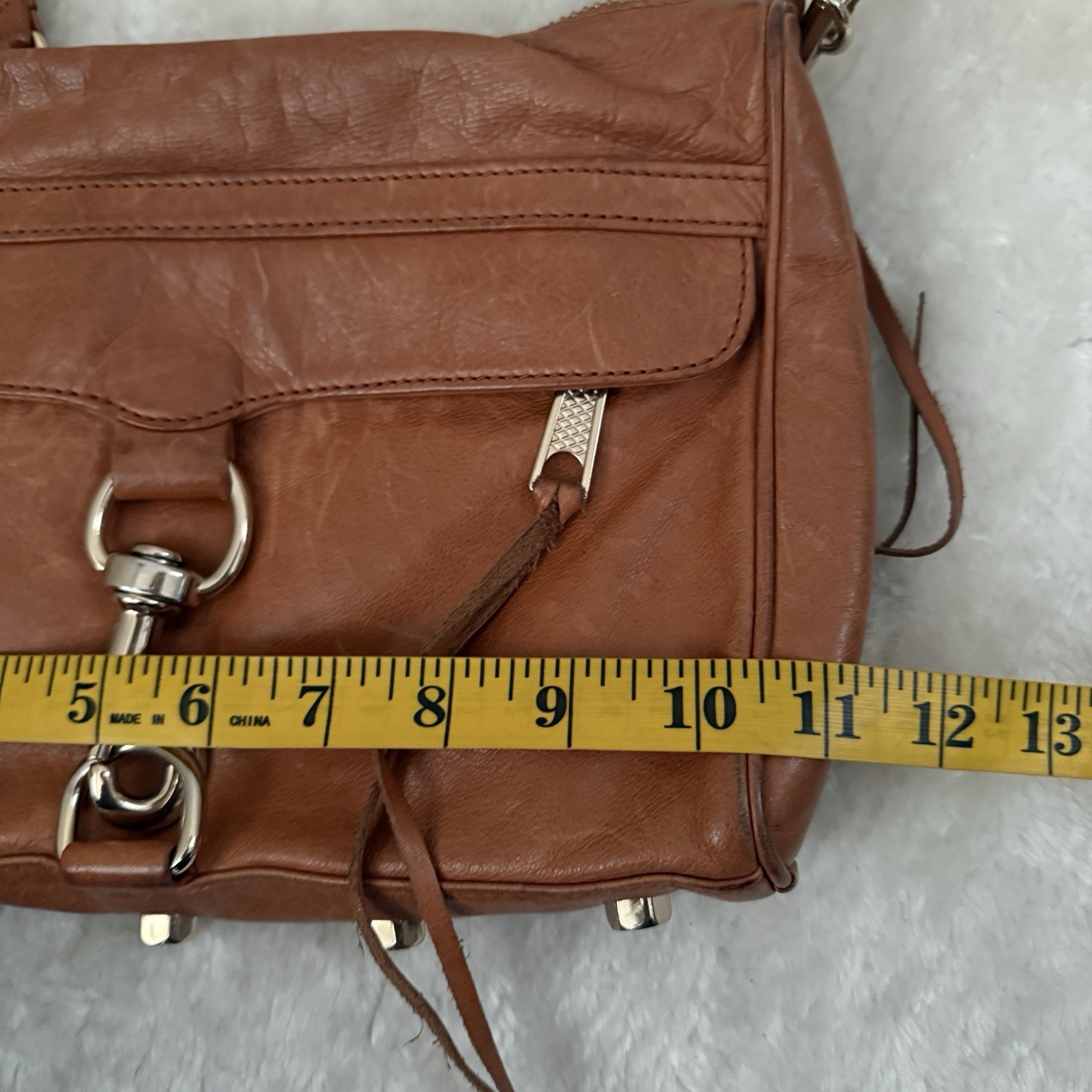 Rebecca Minkoff MAC Brown Leather Crossbody Bag with Gold Hardware 11″ X 8″