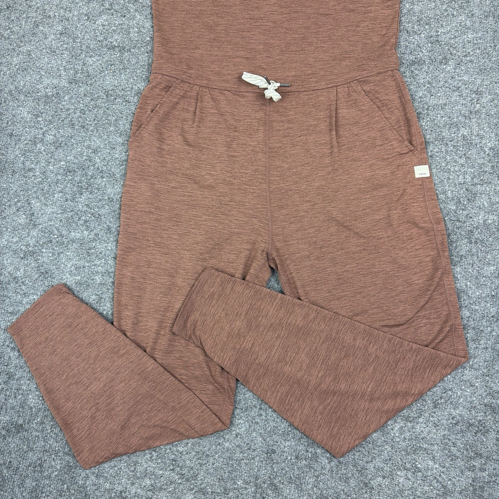 Vuori Lux Harem Jumpsuit Womens XS Rust Drawstring Waist Sleeveless Style VW458