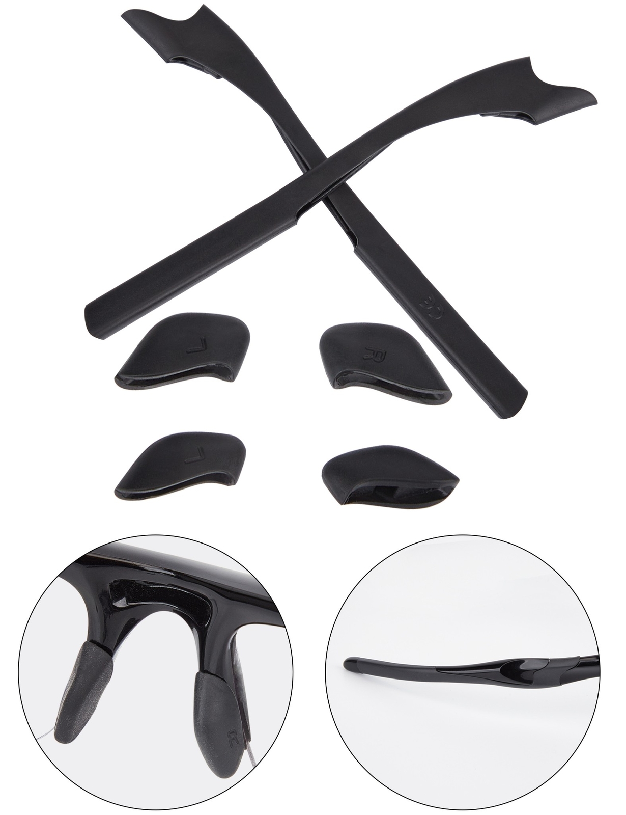 Replacement Earsocks & Nose Pieces for-Oakley Half Jacket 2.0 Sunglass – Options