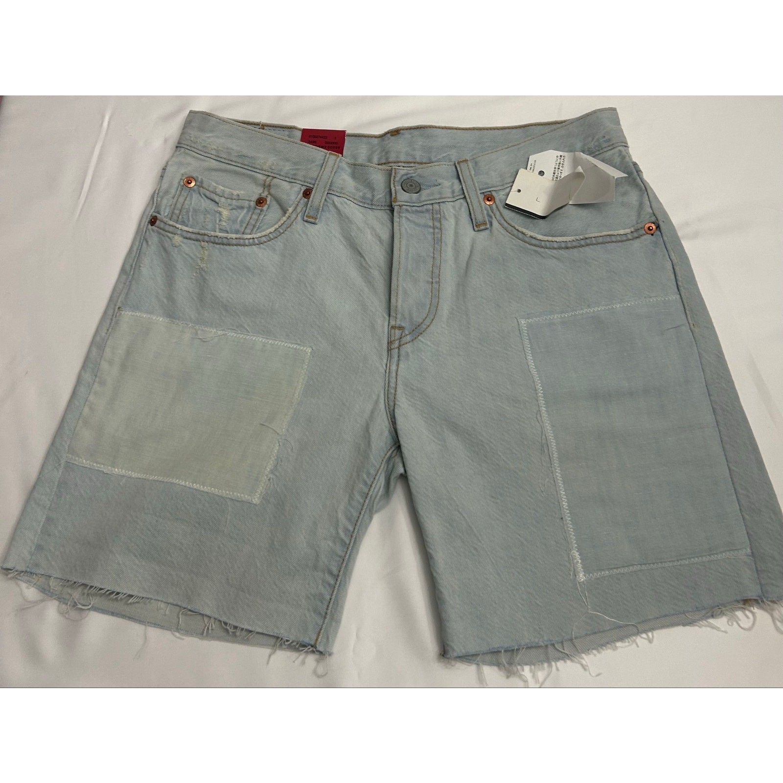 Levi’s 501 Short Women Size 26 Denim Button Patchwork Cutoff Mid Rise