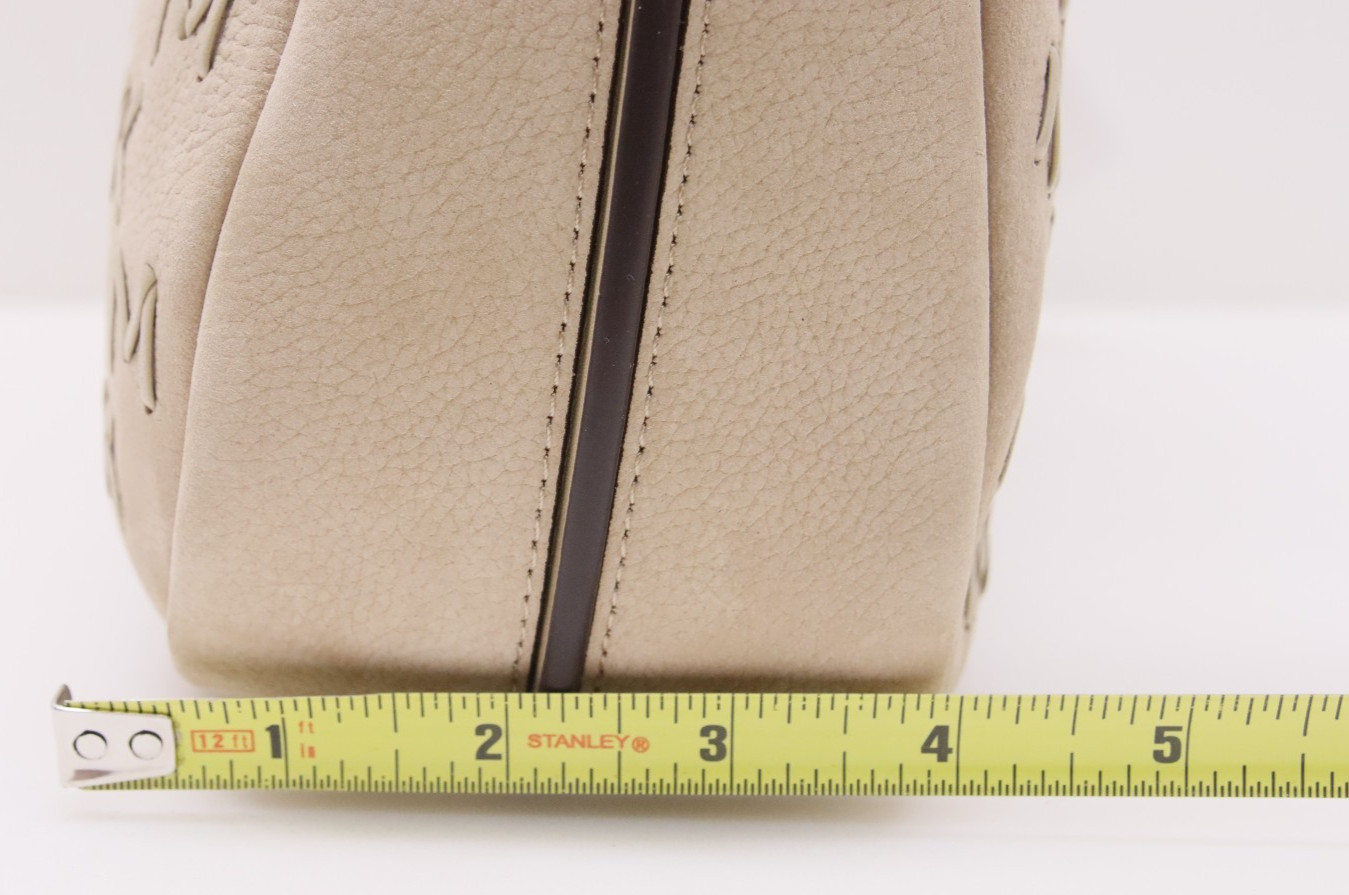 Michael Kors Nolita Medium Whipstitched Logo Leather Shoulder Bag – Khaki – New