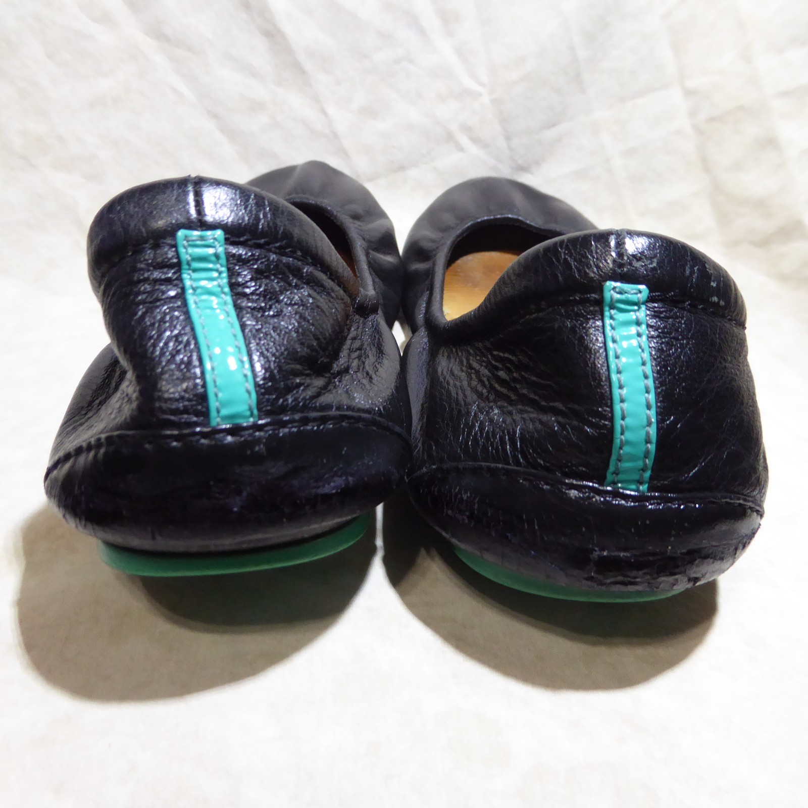 🩰 Tieks by Gavrieli Foldable Ballet Flats sz 9 Black Full-Grain Nappa Leather