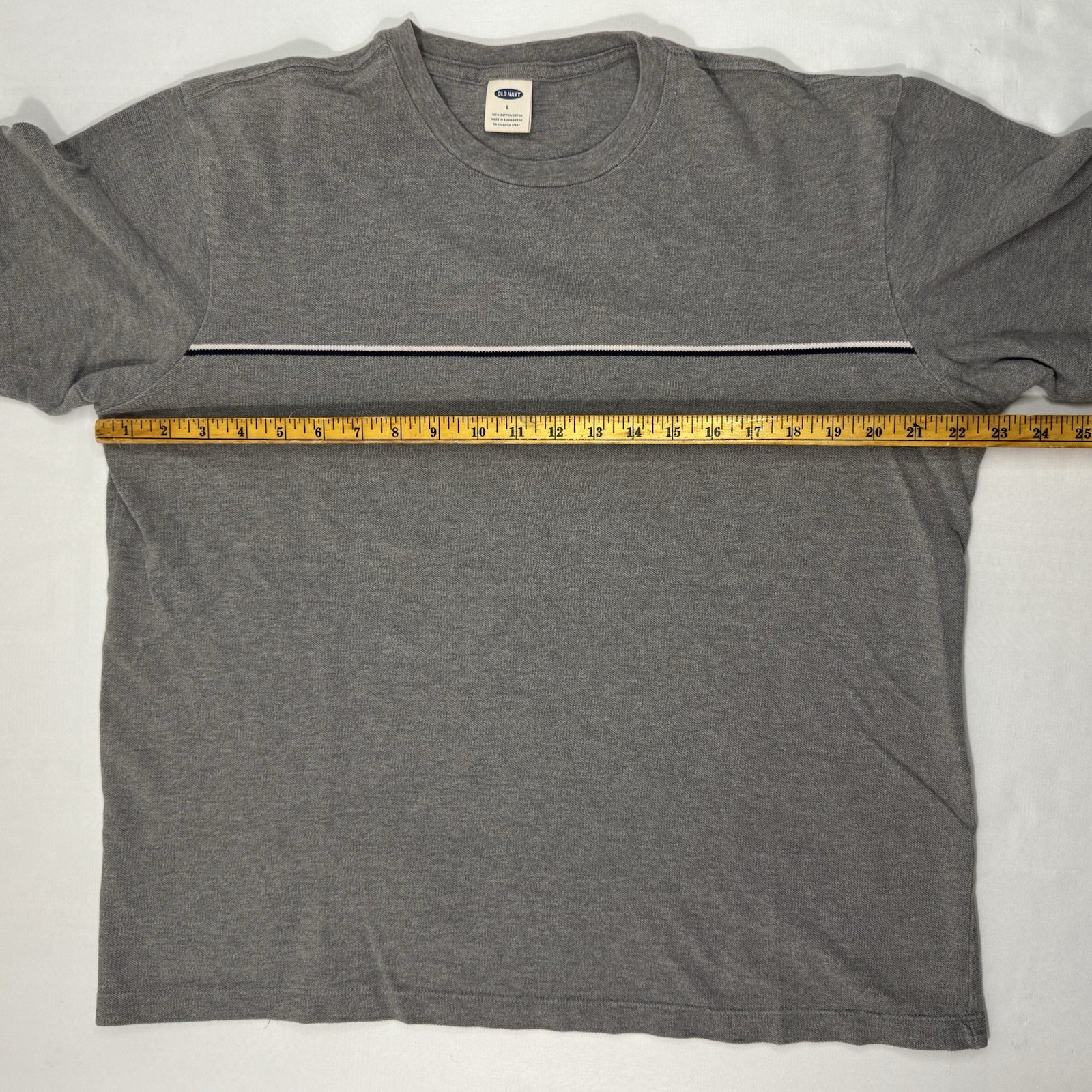 VTG 2003 Y2K Old Navy Horizontal Stripe T-Shirt Men’s L Normcore Gray Pullover