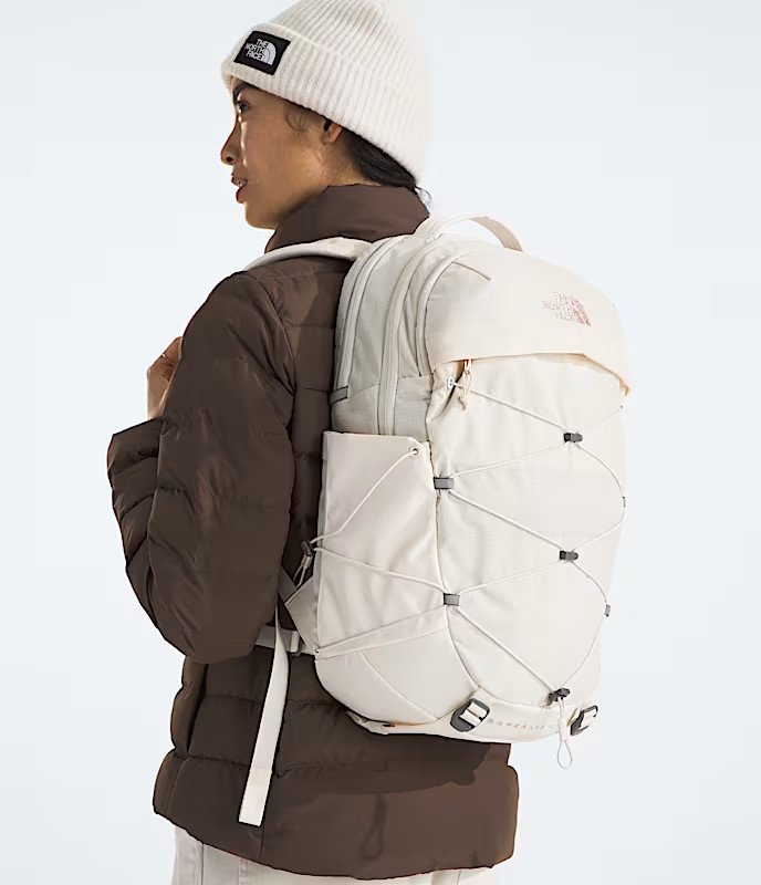 The Northface Women’s Borealis Luxe Backpack – Gardenia White/Burnt Coral Metal