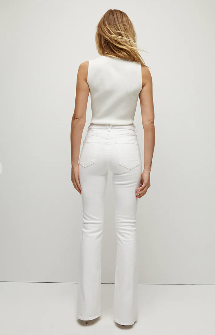 NWT $248 Veronica Beard BEVERLY SKINNY-FLARE JEANS in White