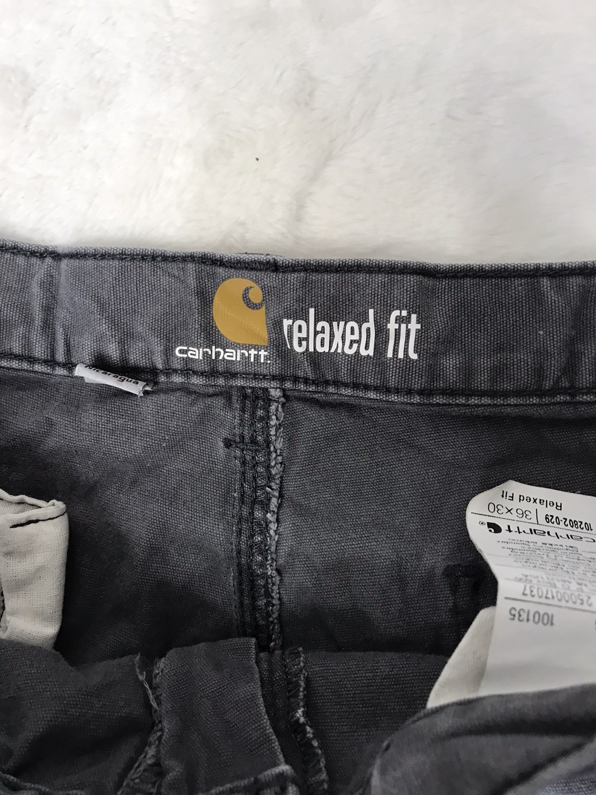 Carhartt RELAXED STRAIGHT RIGBY DOUBLE-FRONT DUNGAREE Gravel Gray Mens 36×30