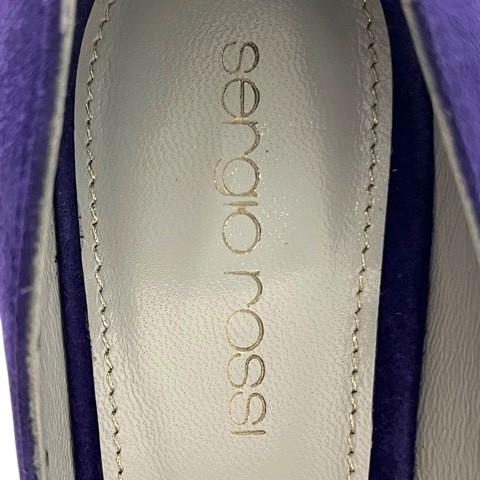 Sergio Rossi Purple Suede Pumps 8.3cm Heel 34.5/2 US Size AB Condition