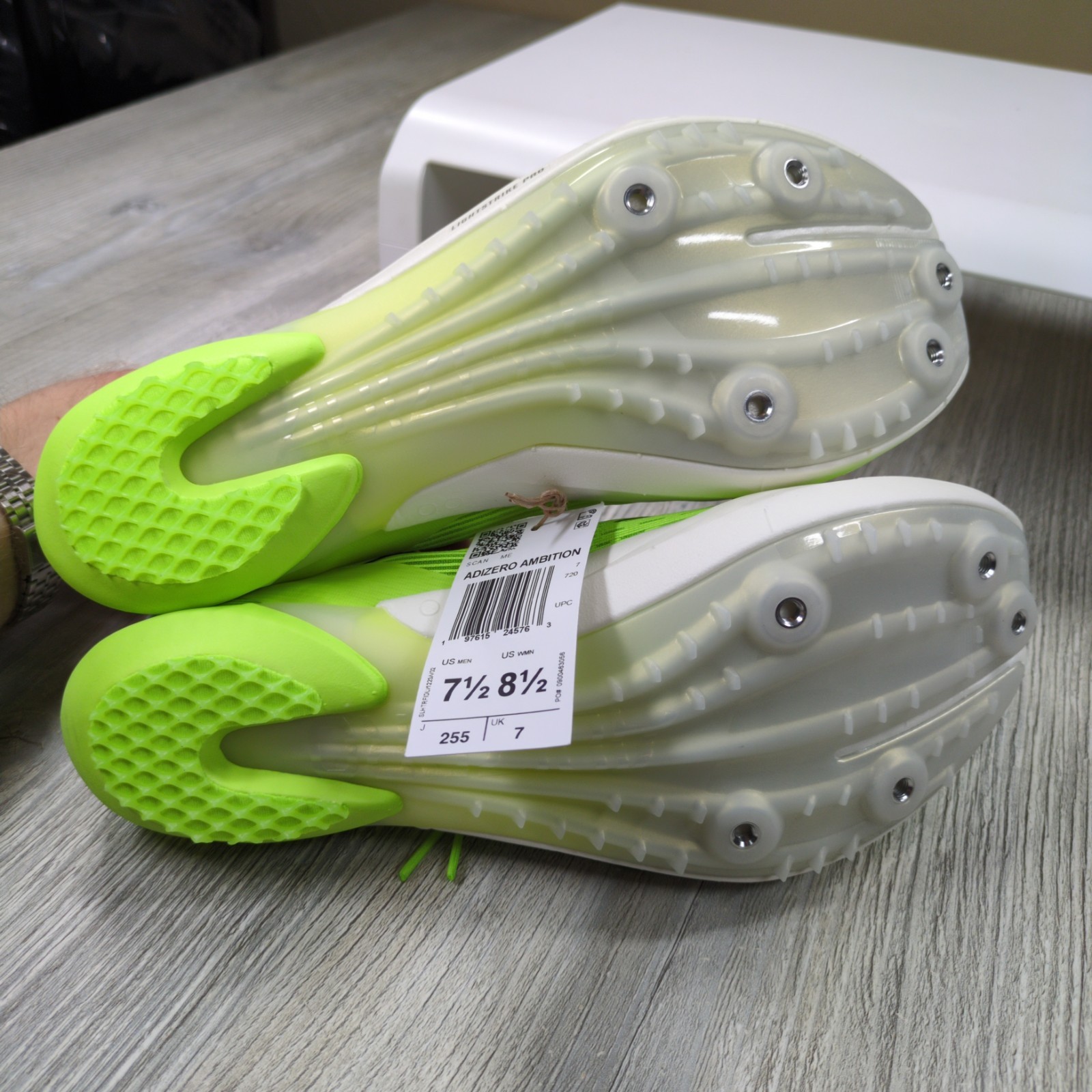 Adidas Adizero Ambition Track Spikes Lucid Green Mens Size 7.5 New IH5798