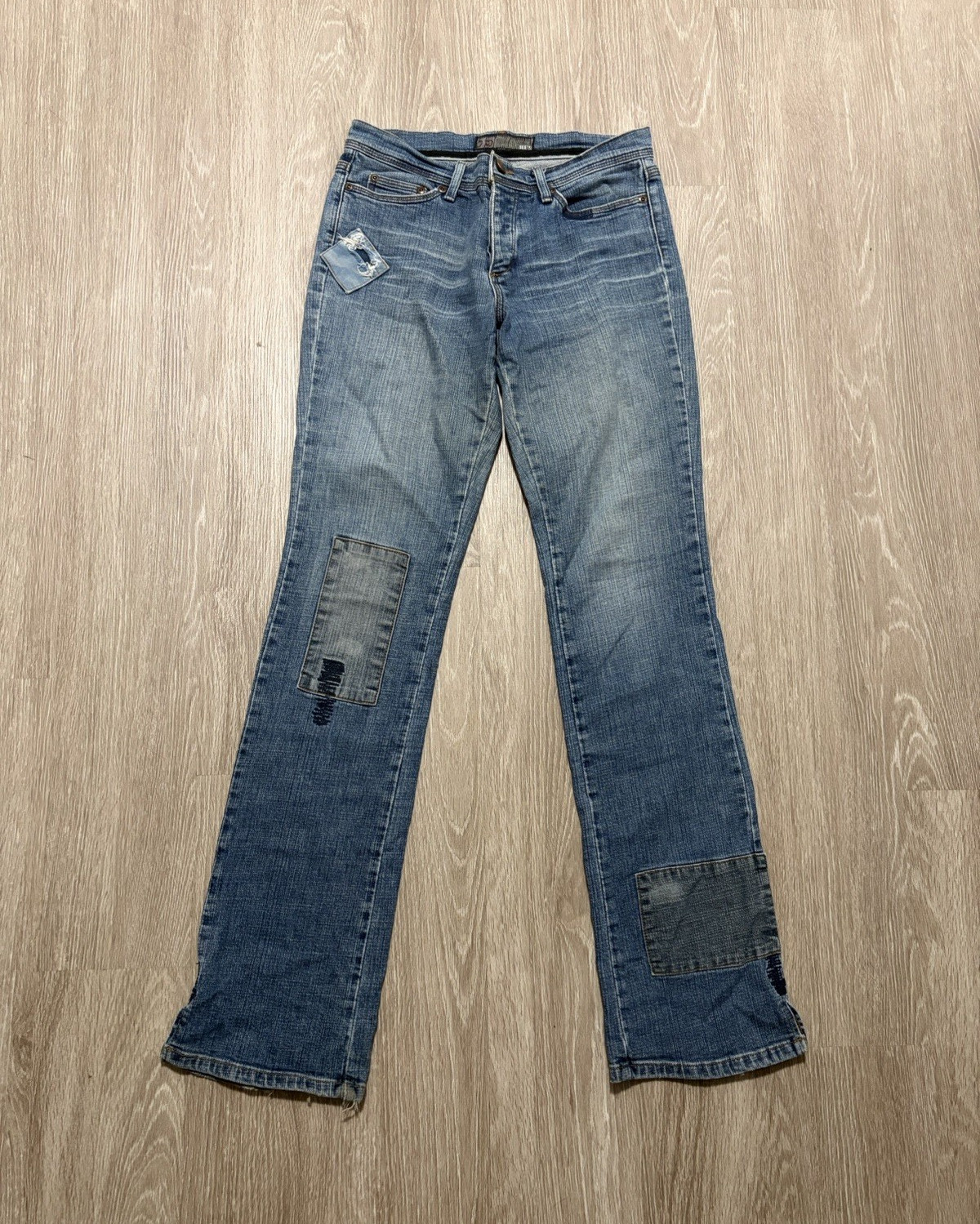 Joe’s Jeans Women’s Blue Denim Flared Mid Rise Regular Fit Distressed 5-Pocket