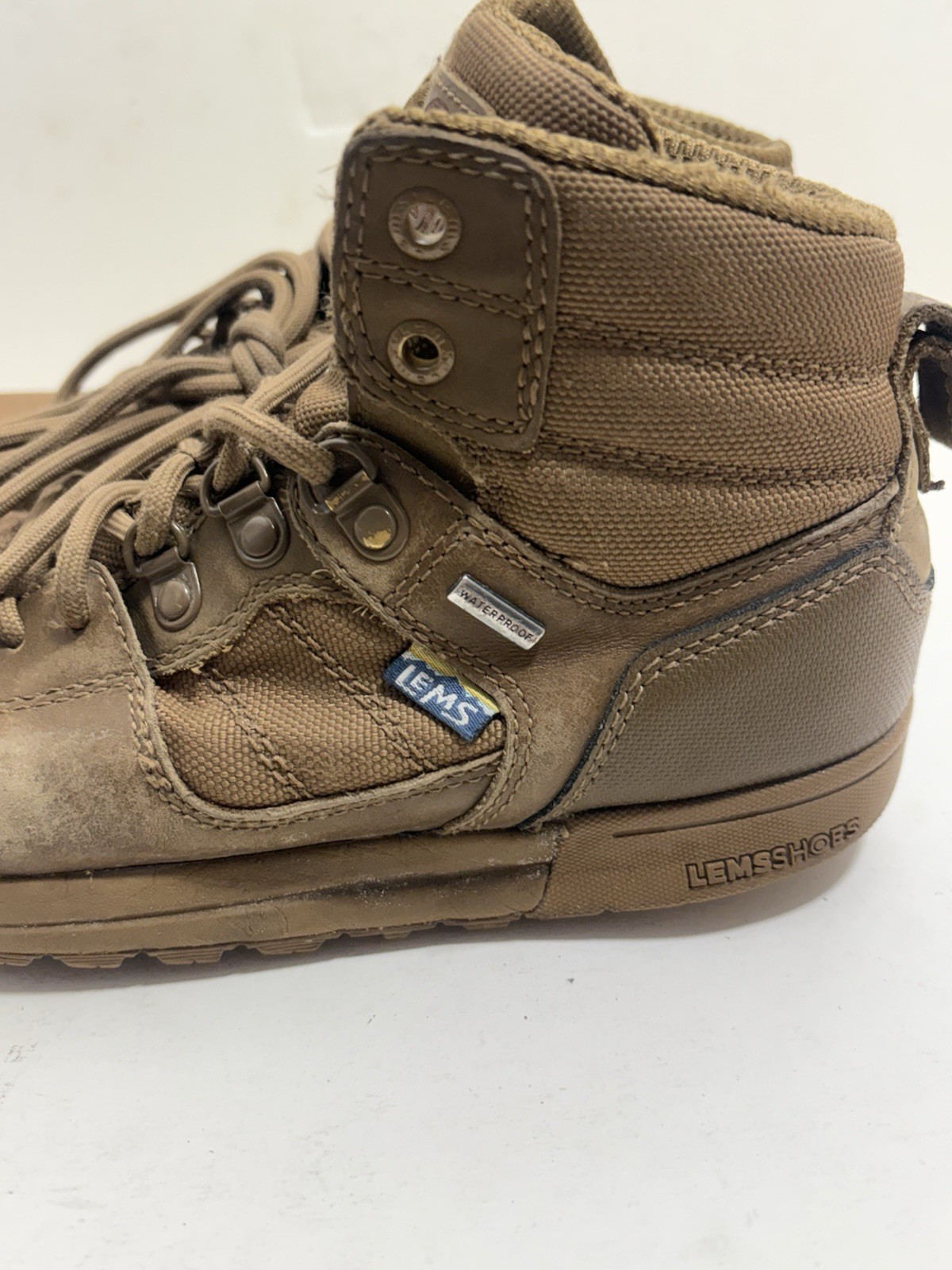 LEMS Womens Outlander Waterproof Boots Sz 7.5 Tan Beige