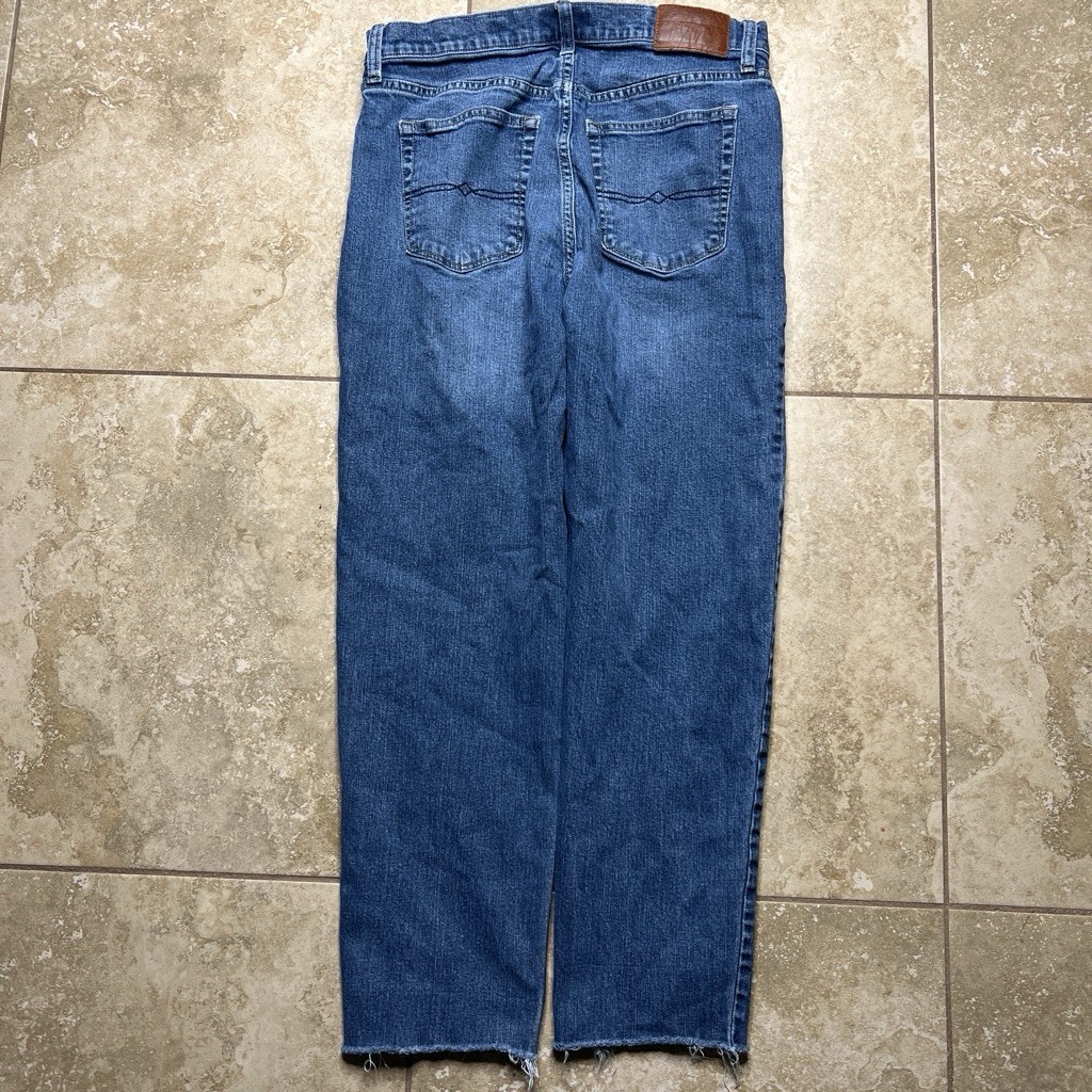 Lucky Brand Women’s Blue Medium Wash Denim Ankle Jeans Frayed Hem 5-Pocket